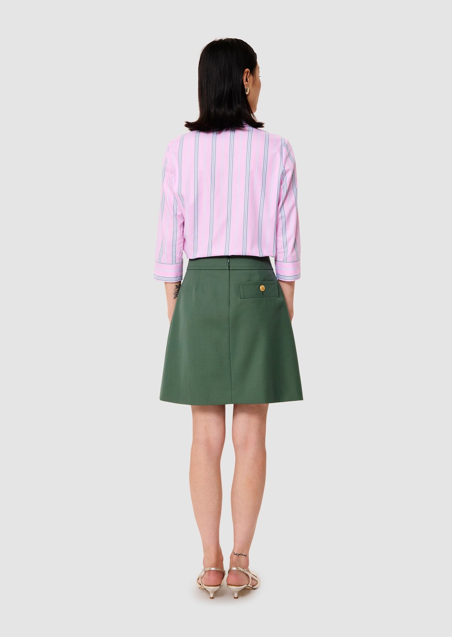 Jimmy green tailored wool skirt
