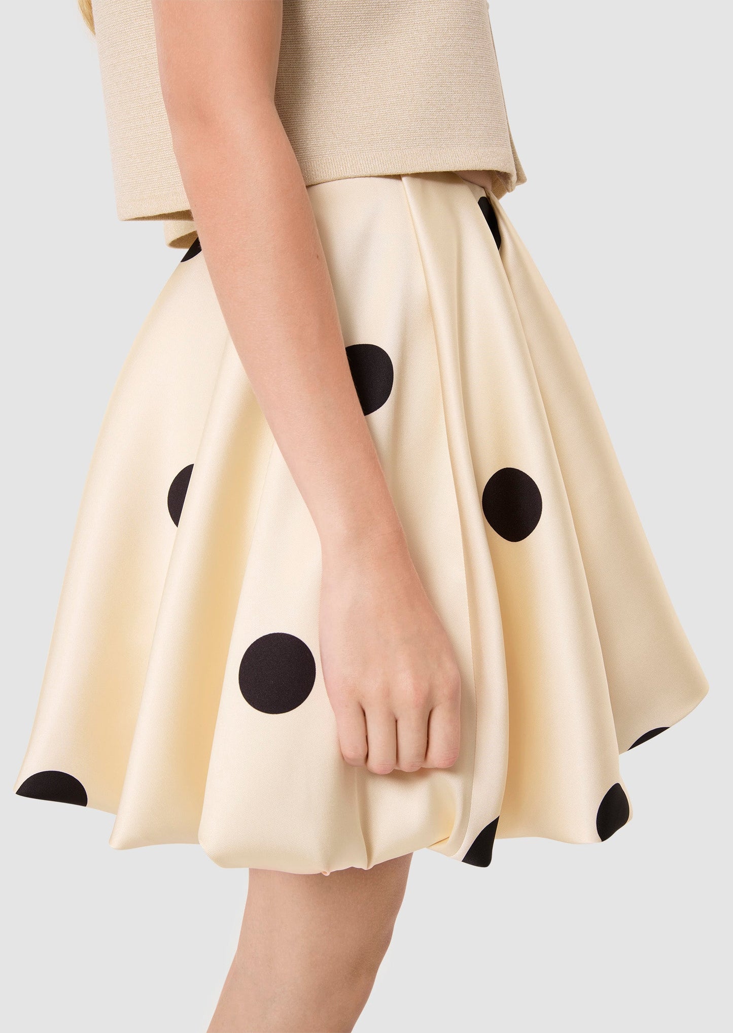 Joane ecru with large black ploka dots skirt