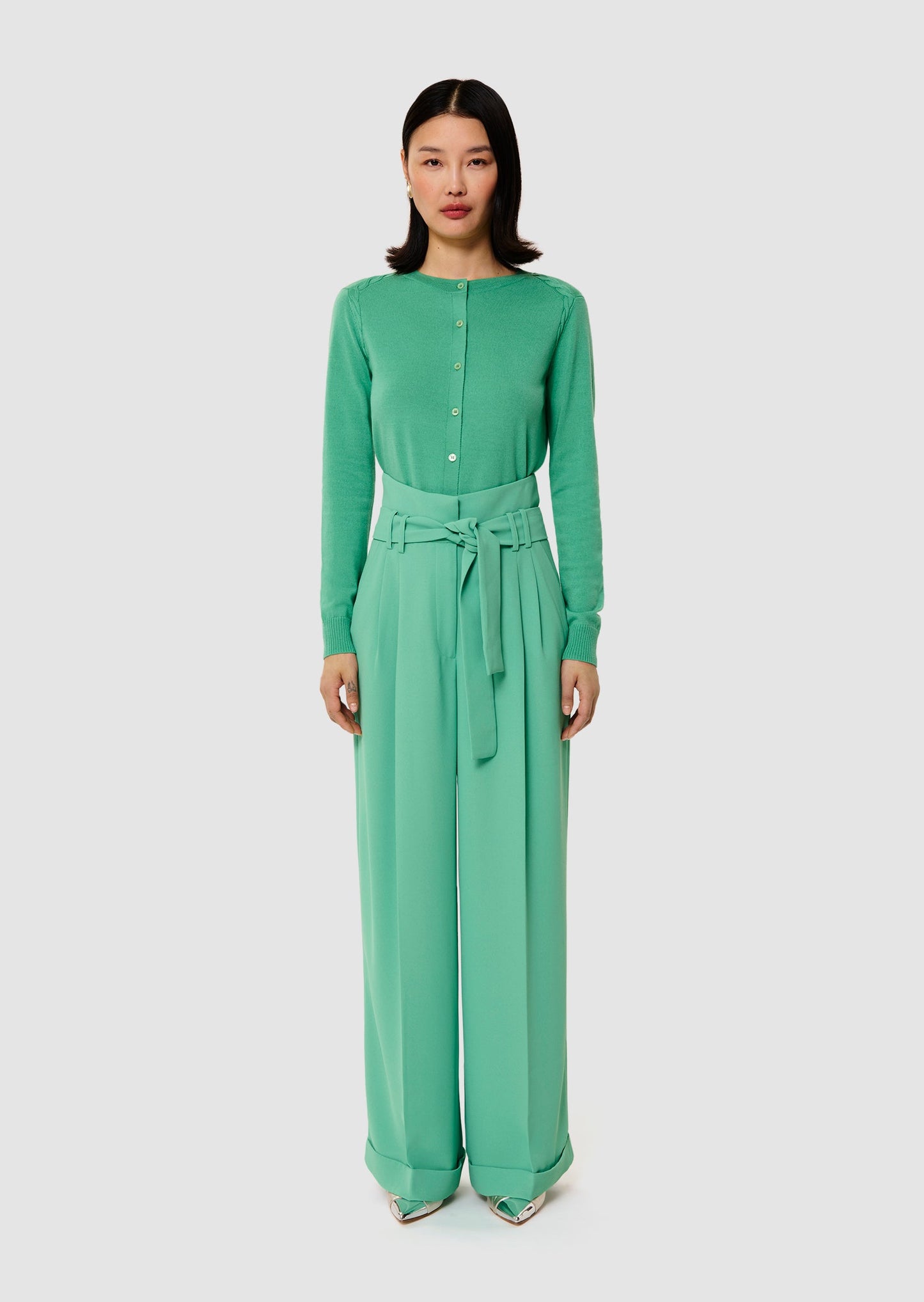 Pia green crepe pants