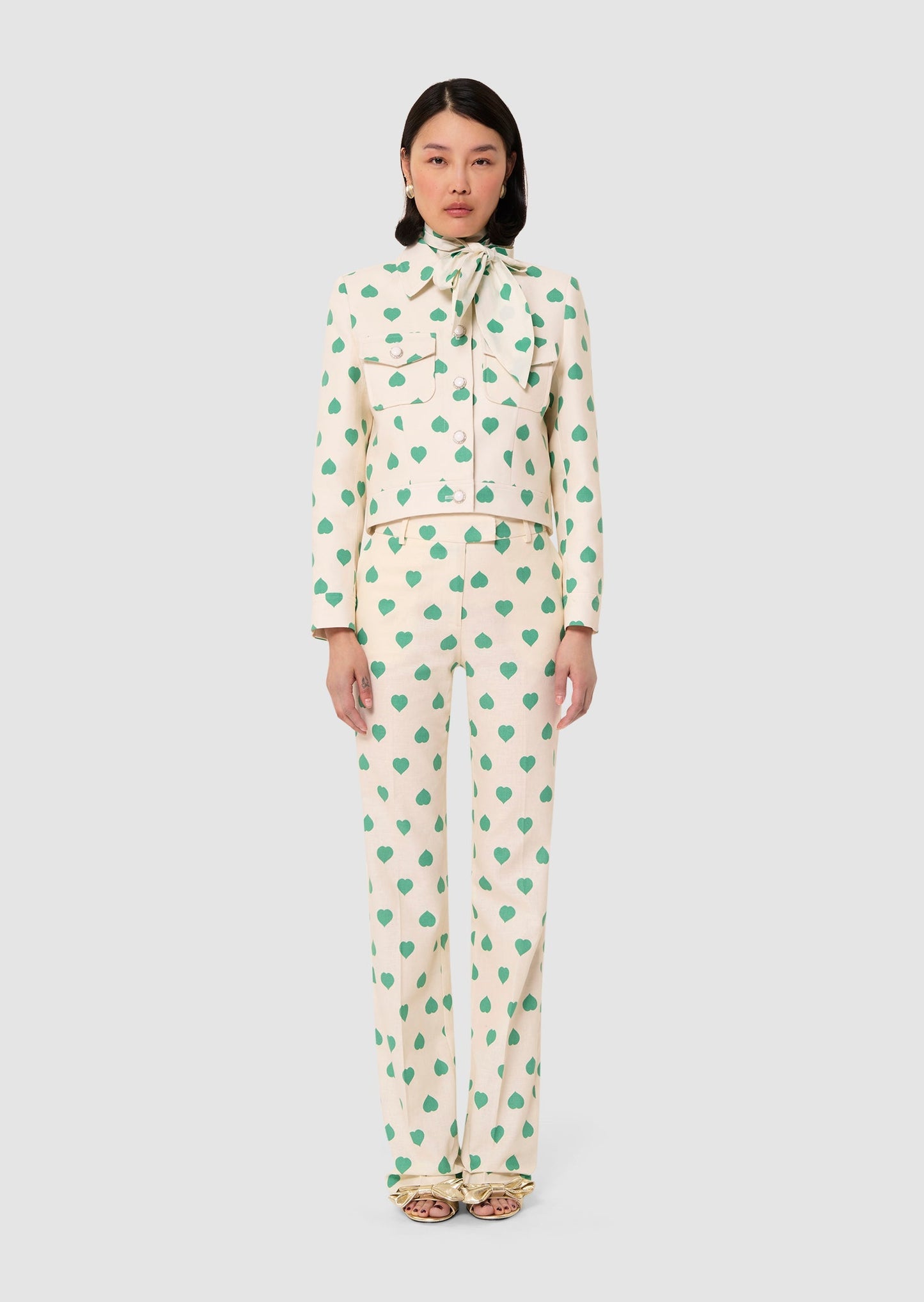 Poupee green heart print pants
