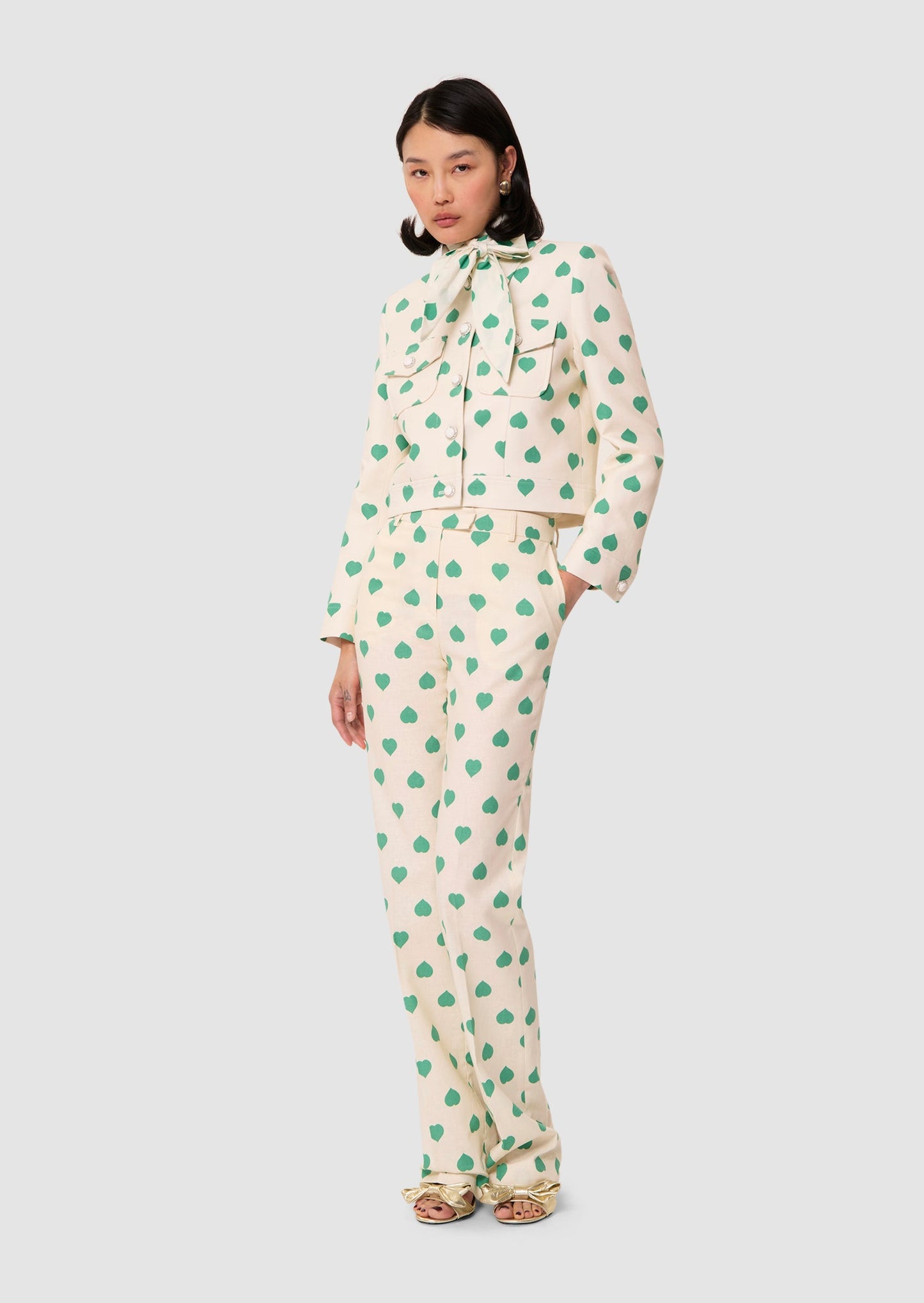 Poupee green heart print pants