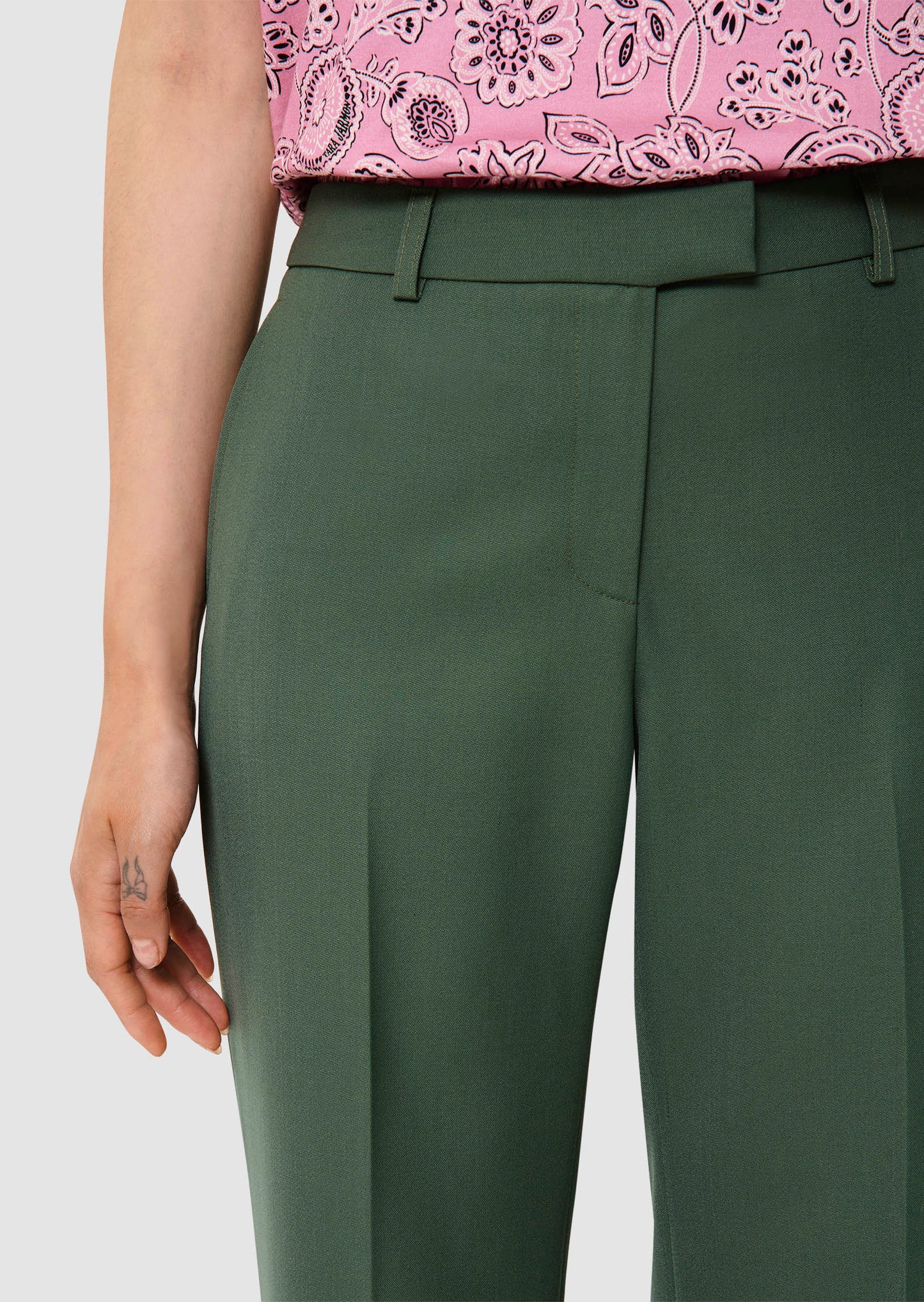 Poupee green tailored wool pants