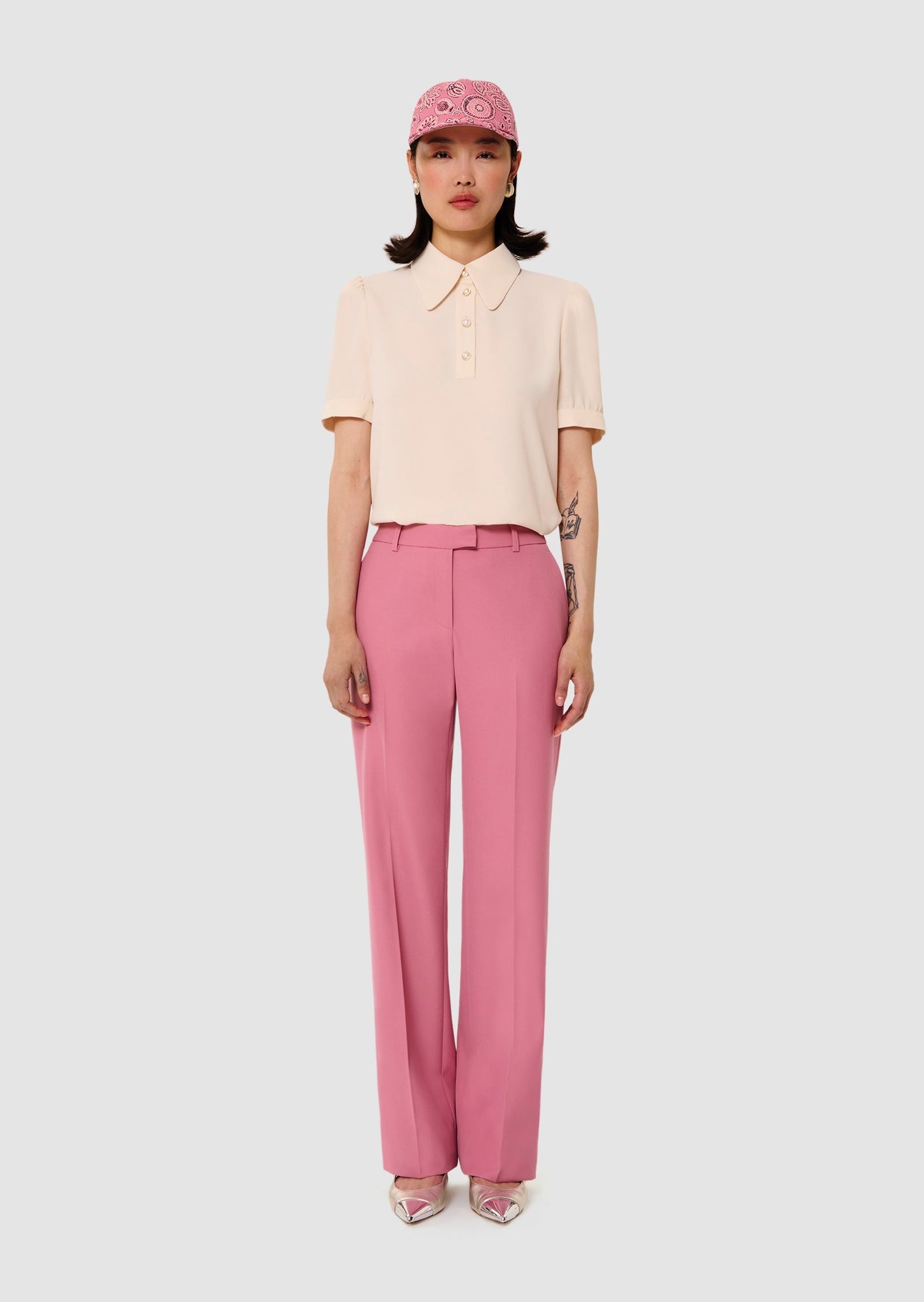 Poupee rose tailored wool pants