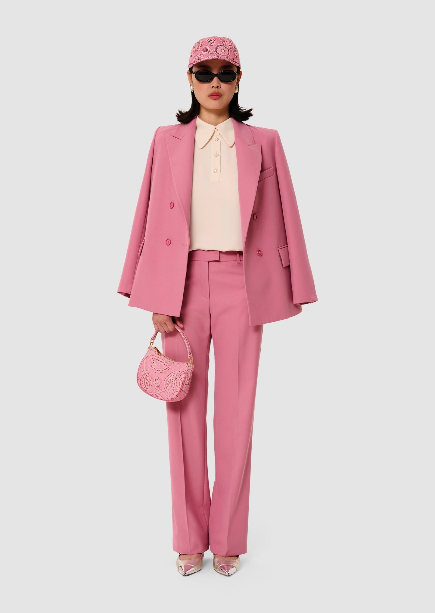 Poupee rose tailored wool pants