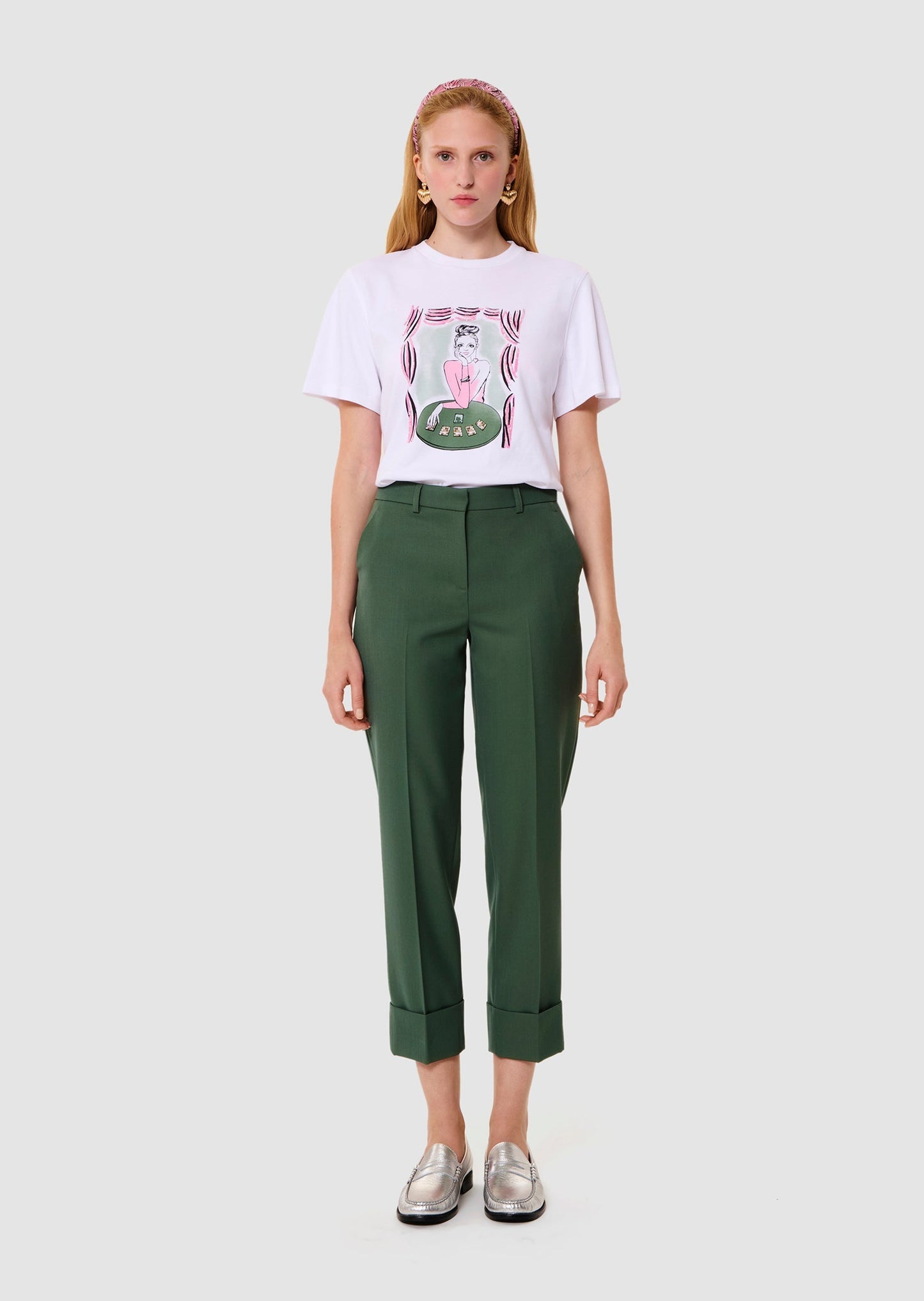 Philippa green tailored wool pants