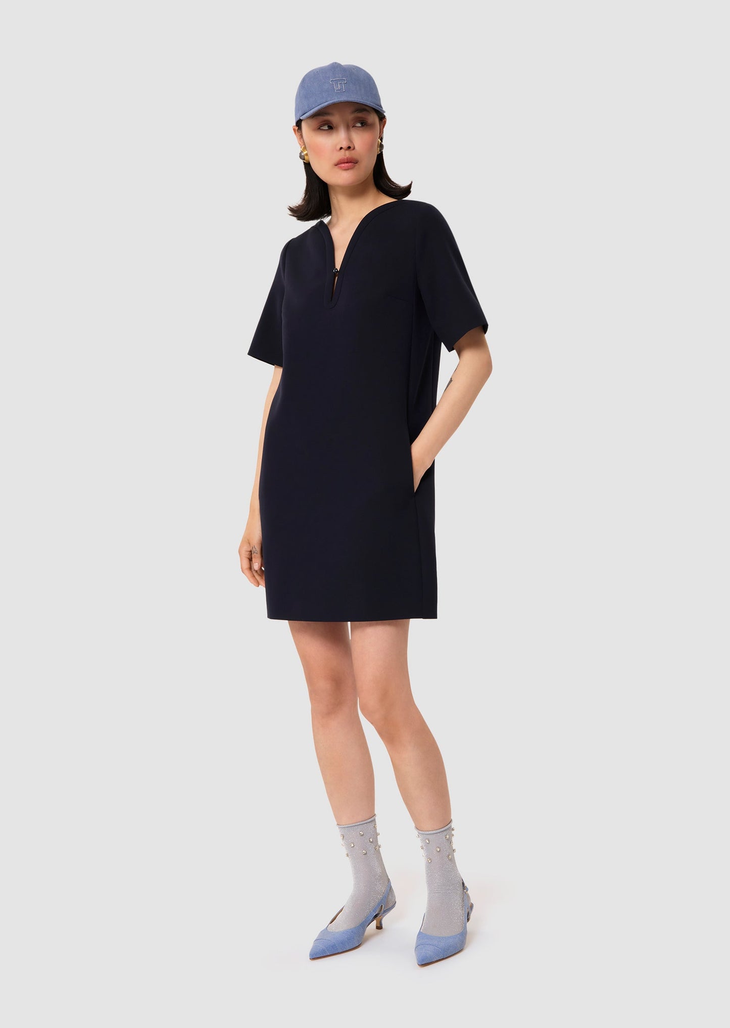 Ray midnight blue double canvas dress