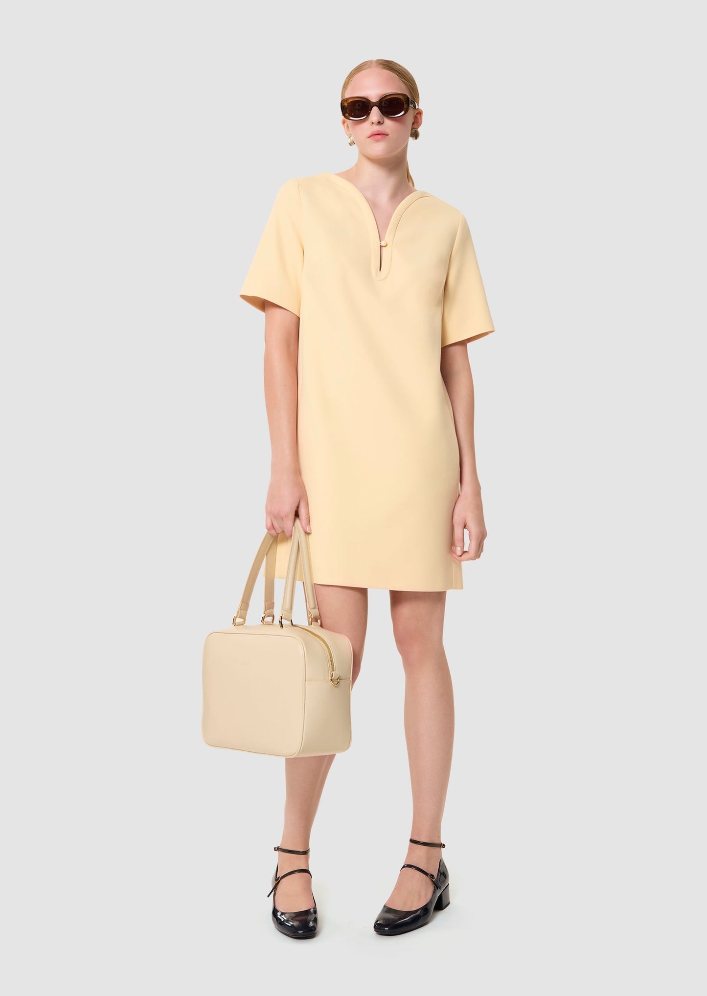 Ray yellow double canvas dress