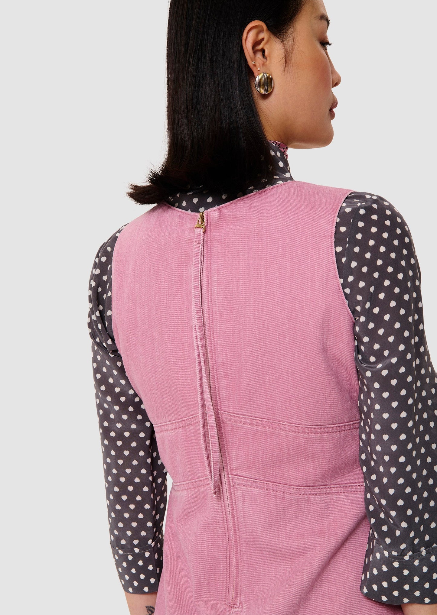 Ricky pink cotton denim dress
