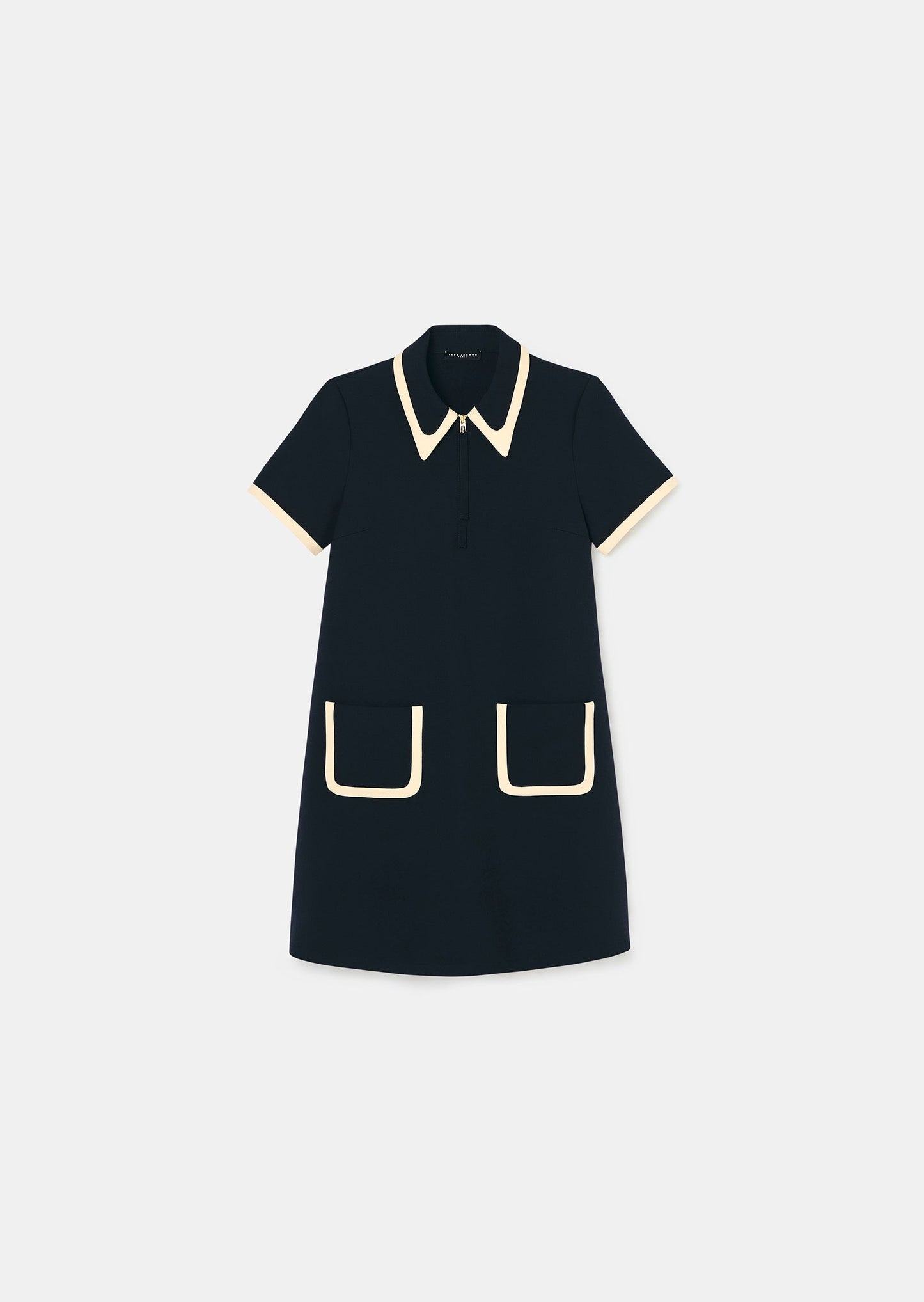 Rubina midnight-blue double canvas dress