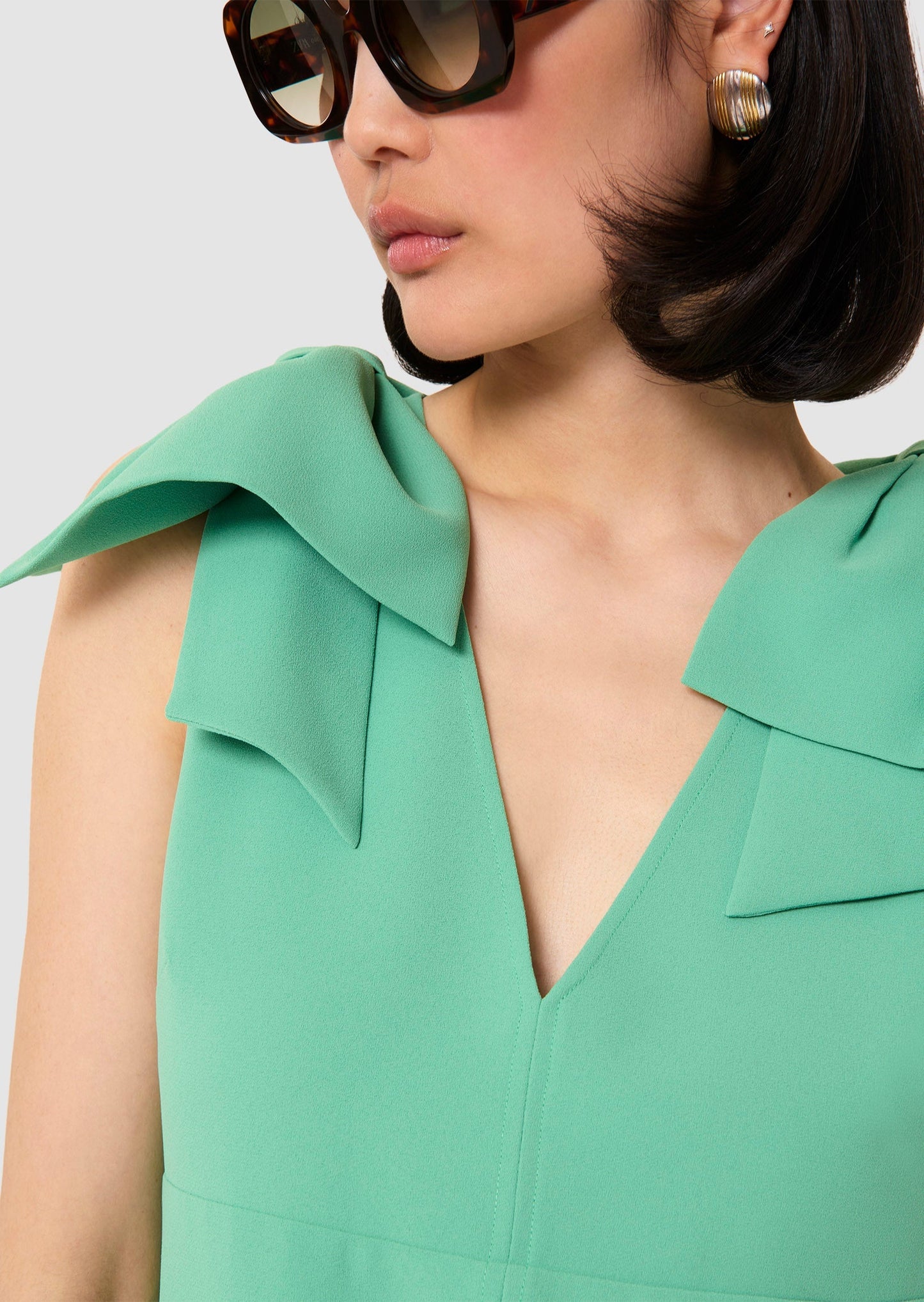 Remarquable green crepe dress