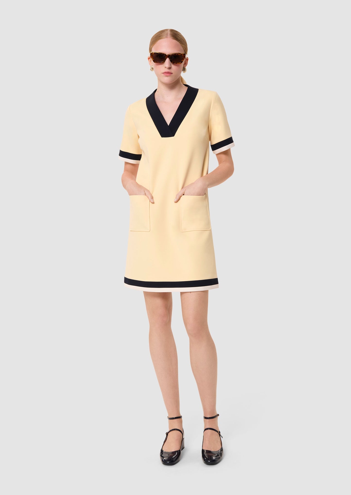 Reowa yellow double canvas dress
