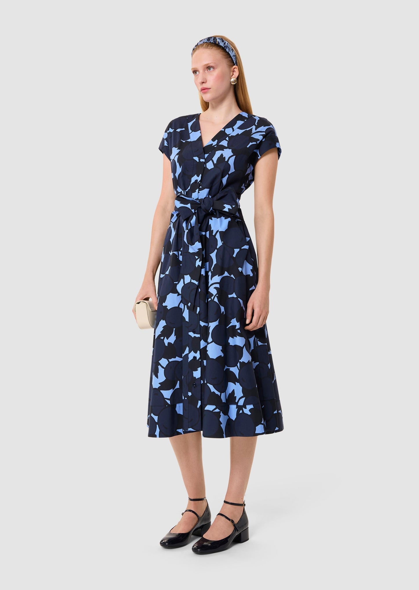 Rosia blue "cherries" print dress