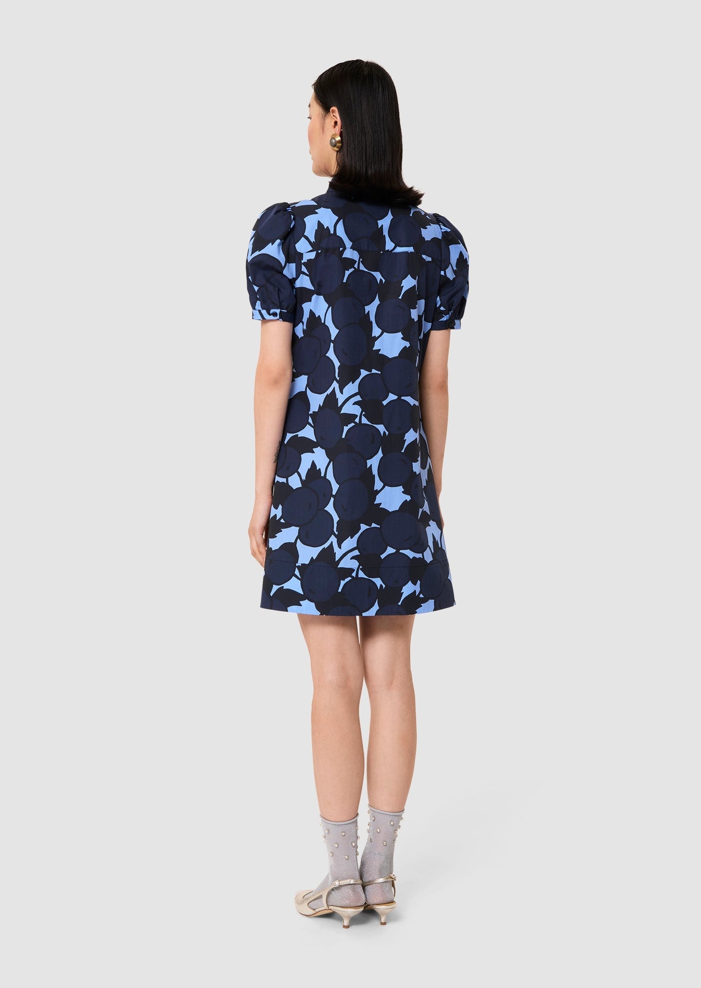 Romancine blue "cherries" print dress