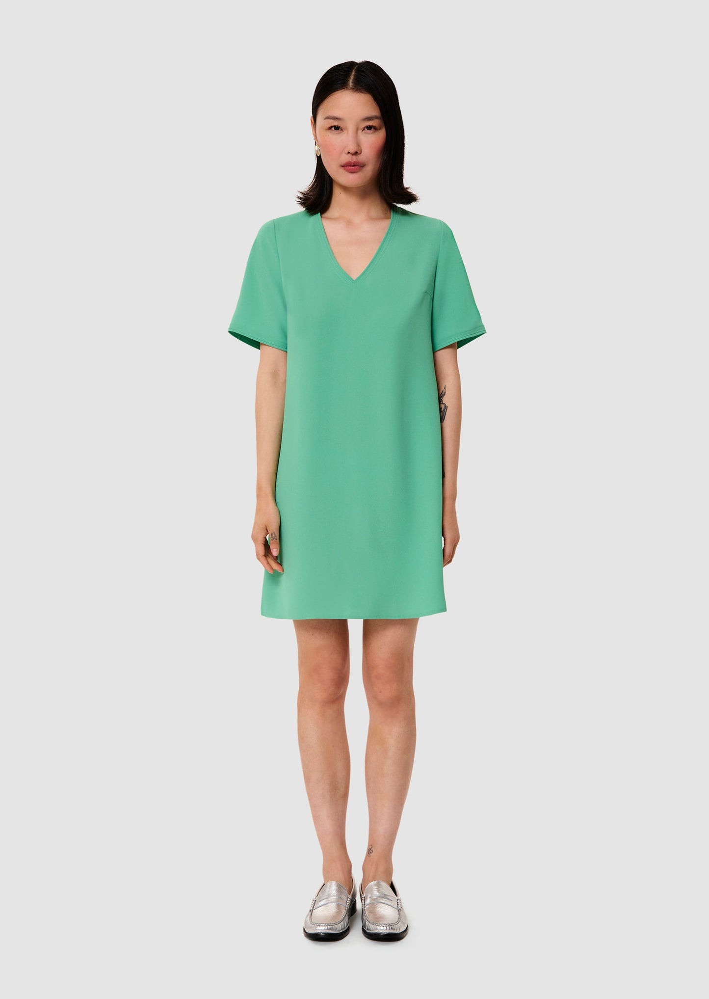 Ruban green crepe dress