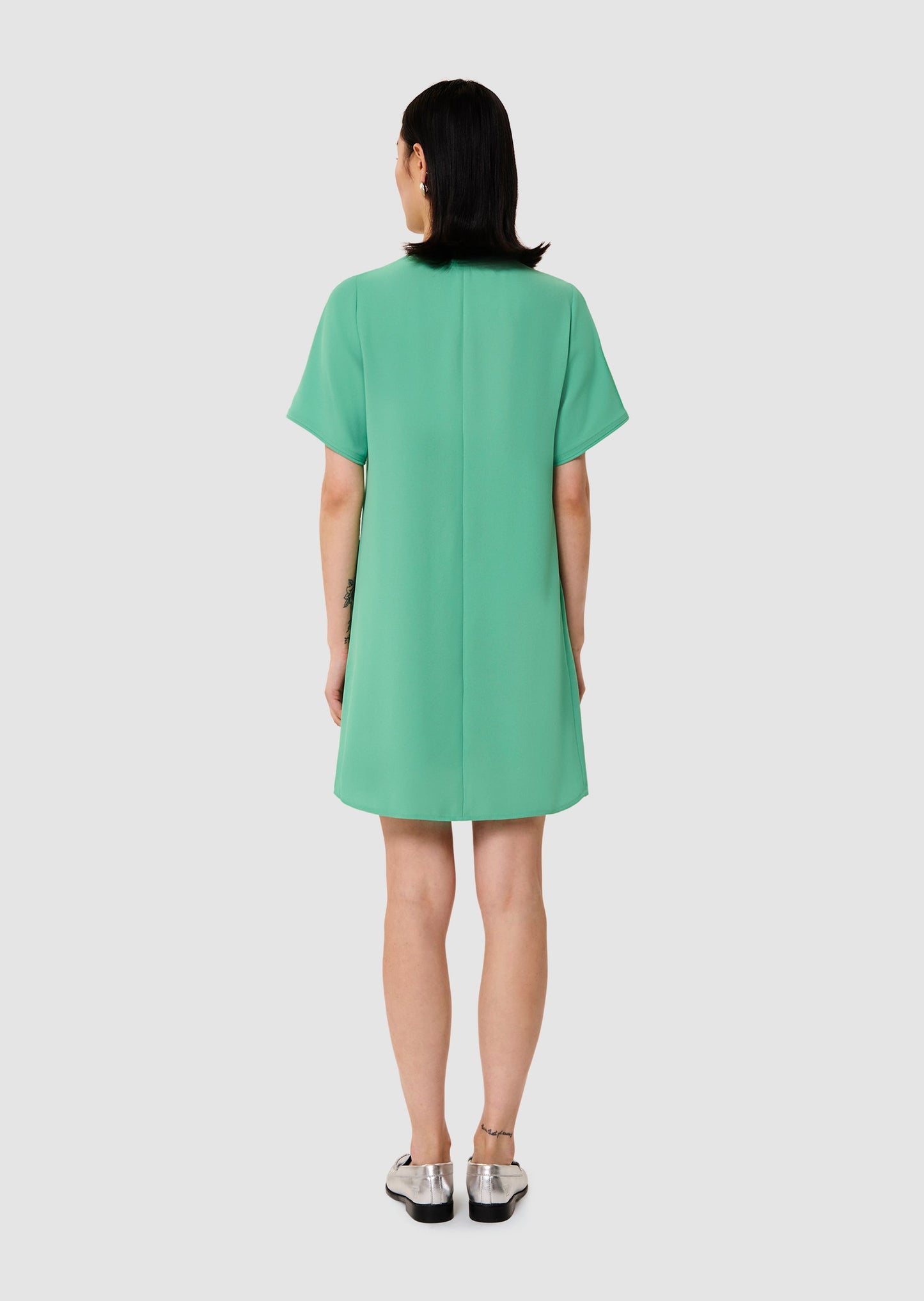 Ruban green crepe dress