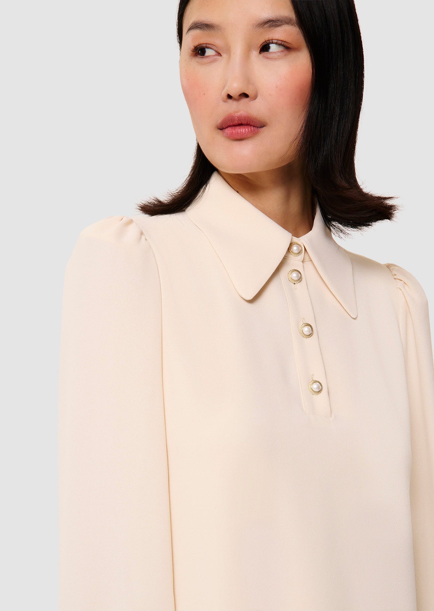 Rolfo ecru crepe dress