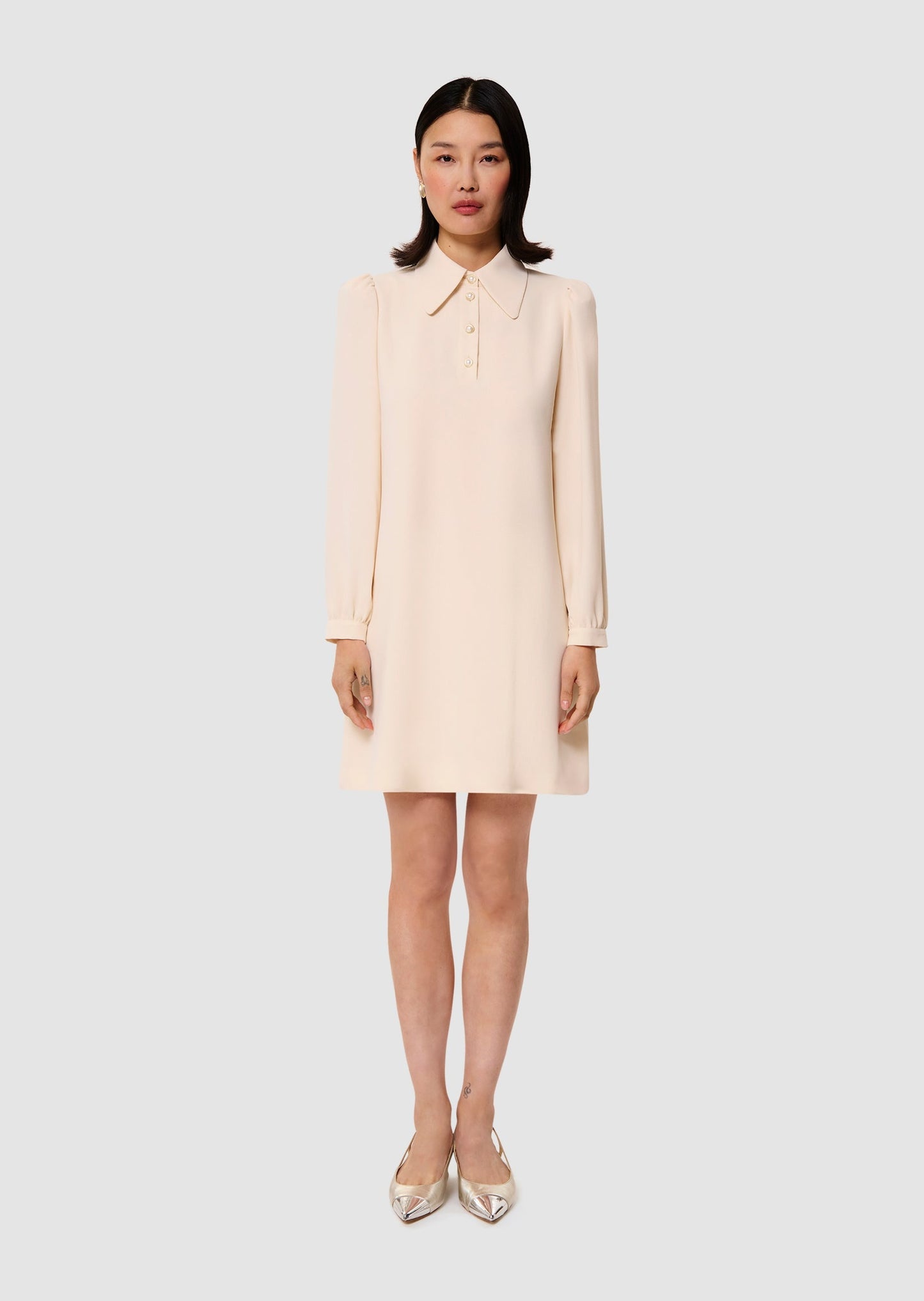 Rolfo ecru crepe dress
