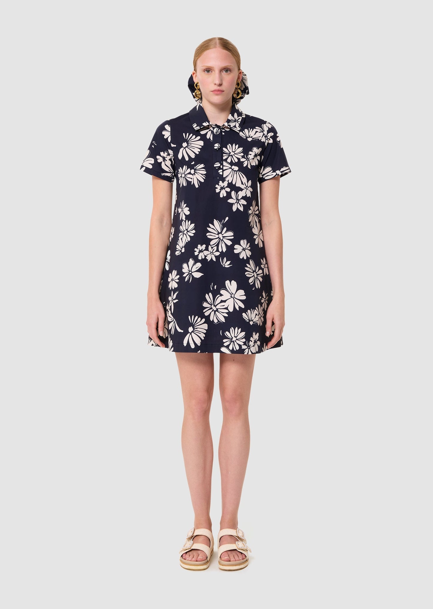 Ritournella midnight blue floral print dress