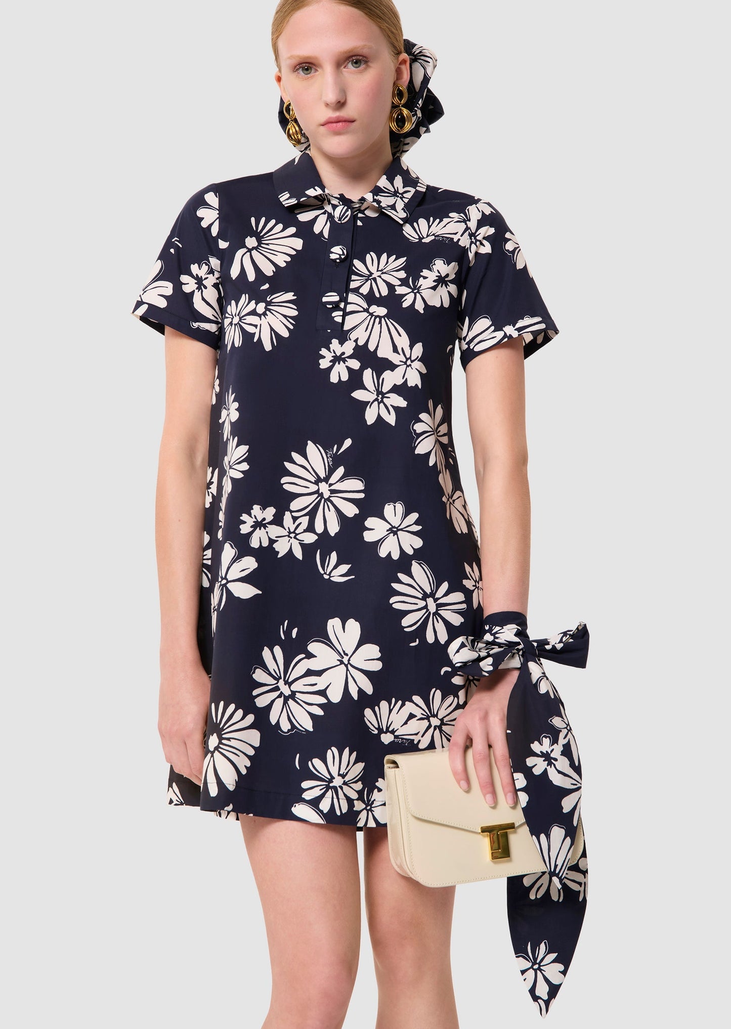 Ritournella midnight blue floral print dress