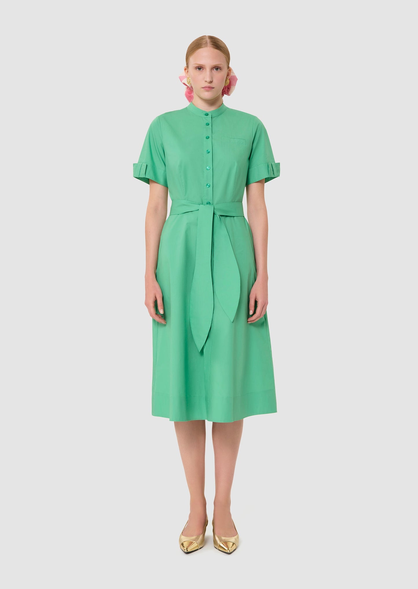 Ricochet green poplin dress