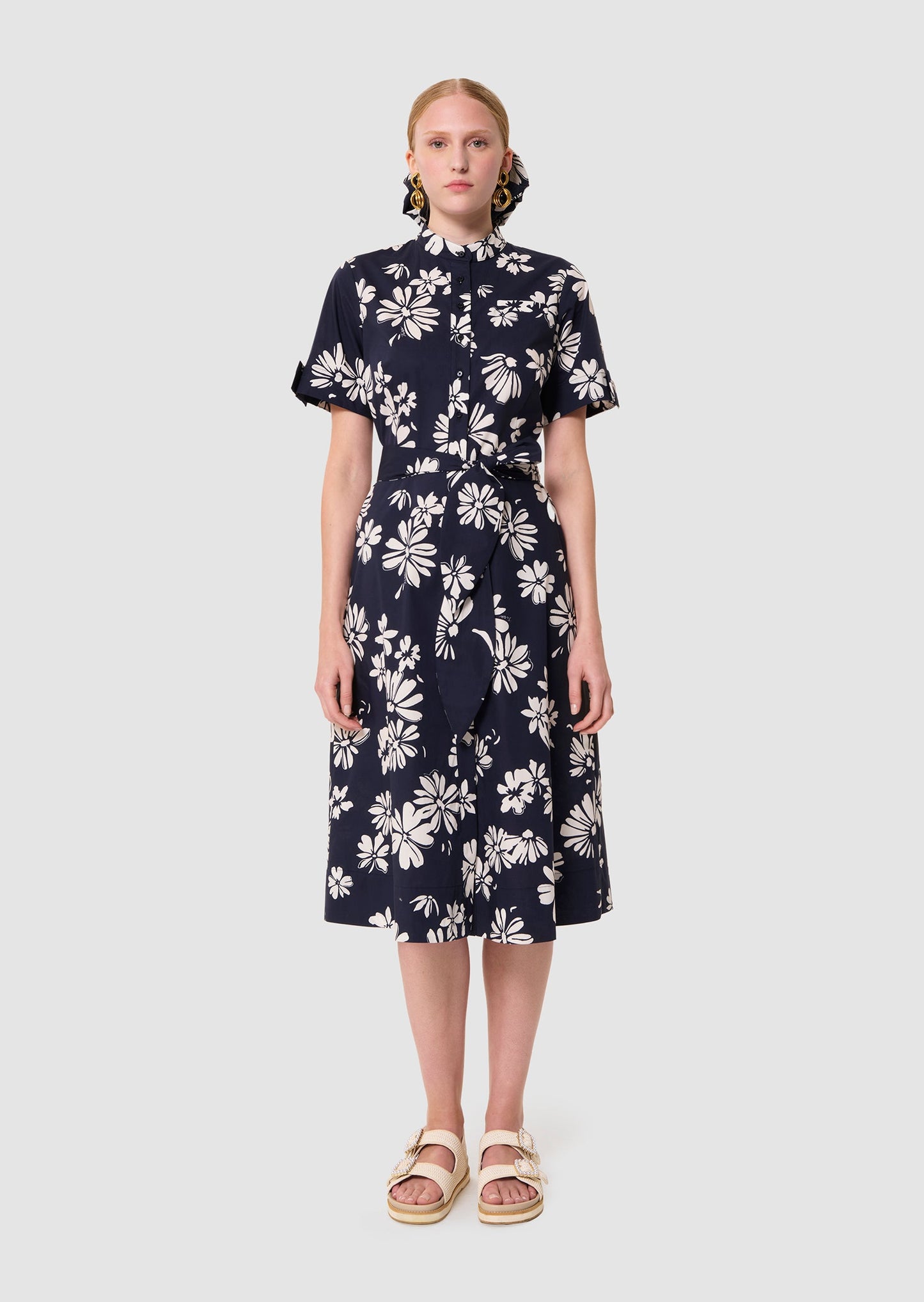 Ricochet midnight blue floral print dress