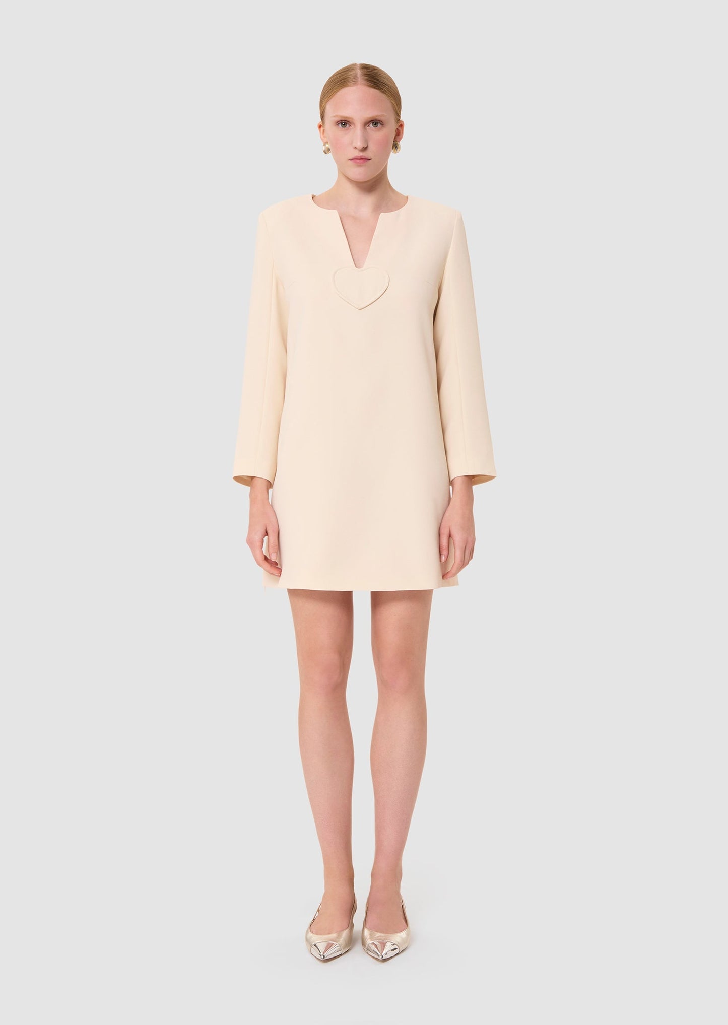 Rheala ecru crepe dress