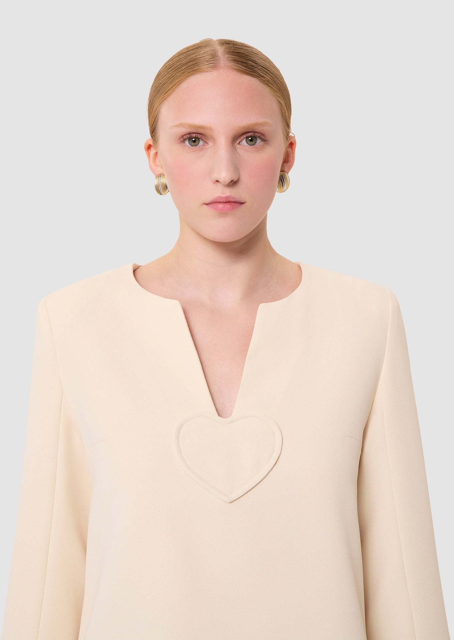 Rheala ecru crepe dress