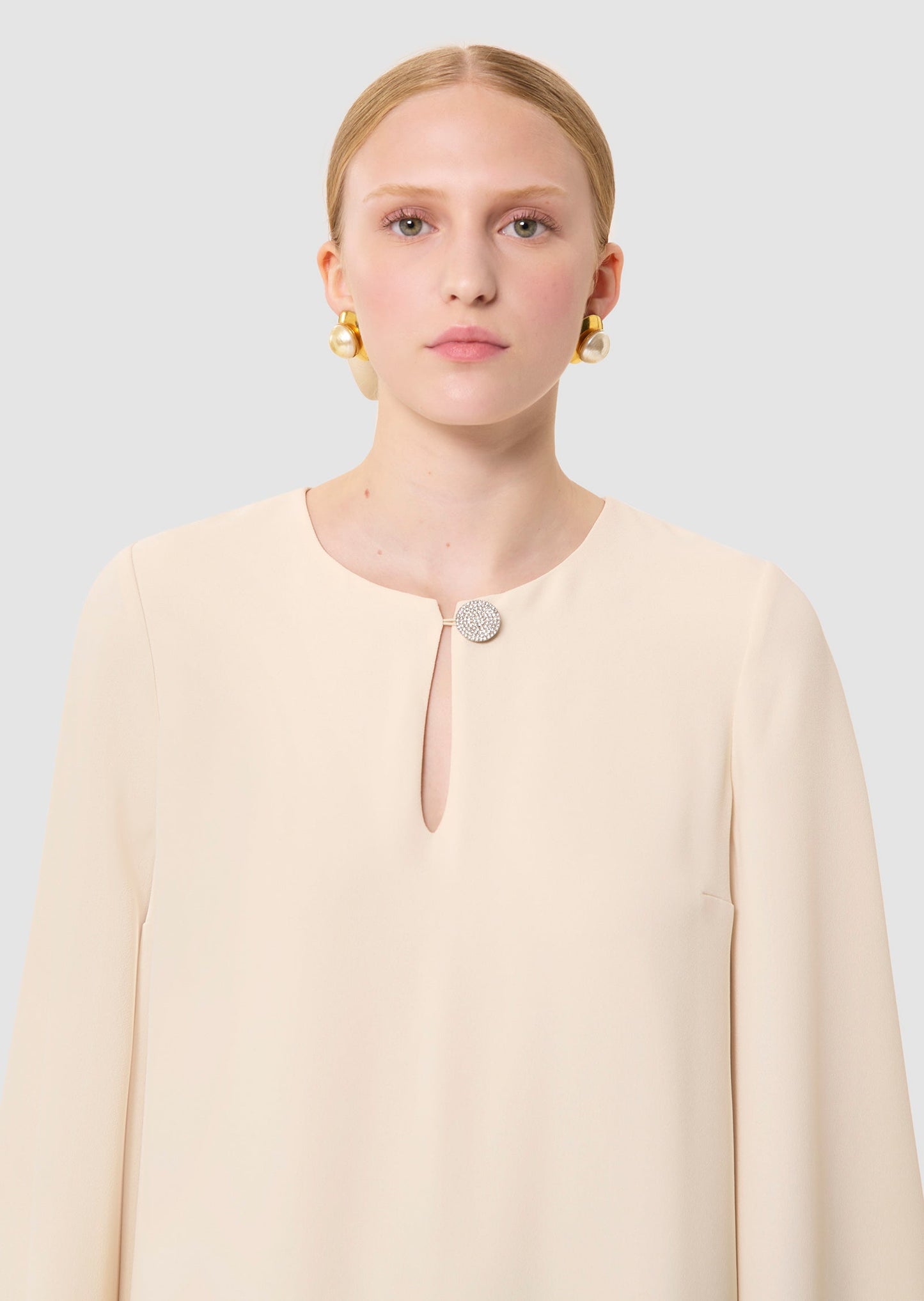 Raonie ecru crepe dress