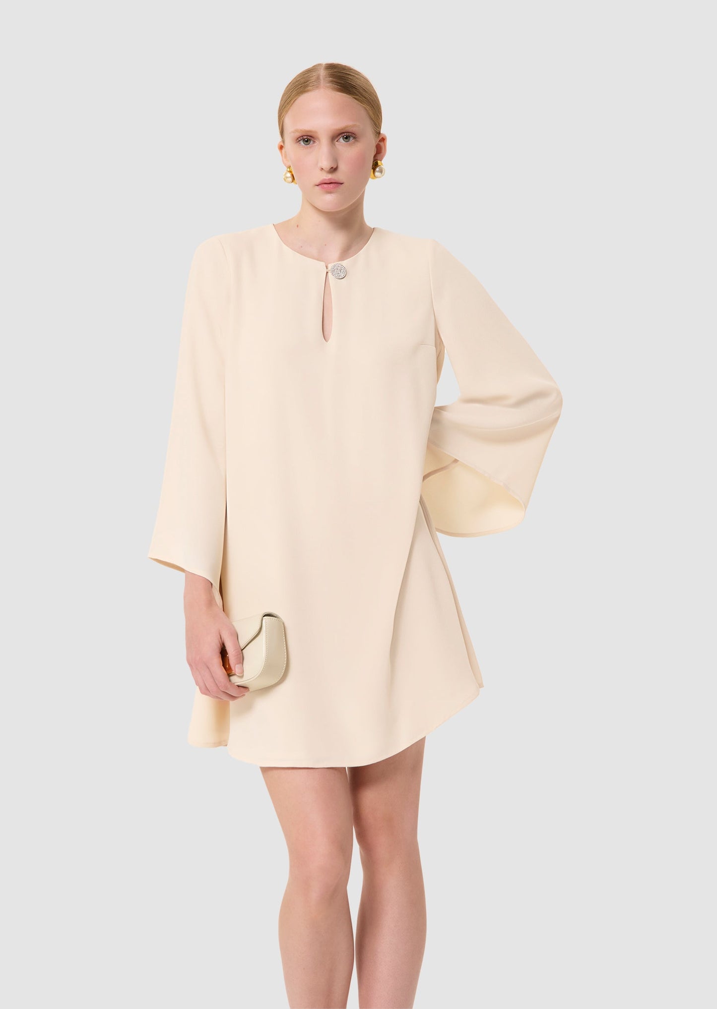 Raonie ecru crepe dress
