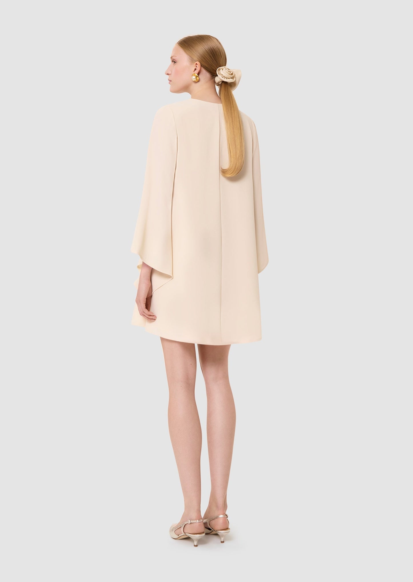 Raonie ecru crepe dress