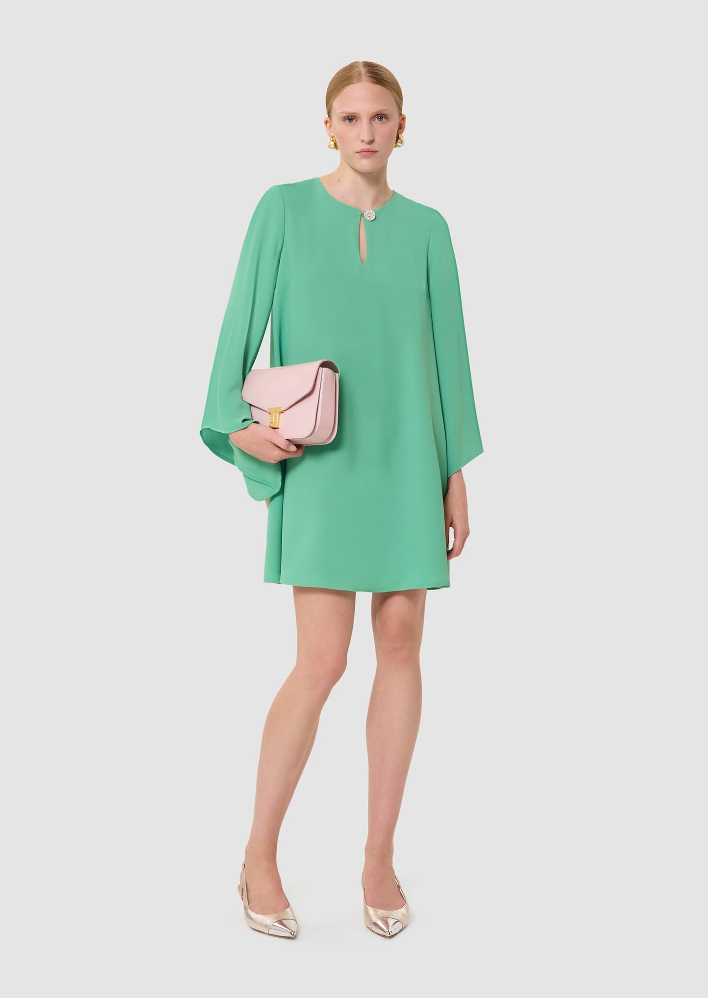 Raonie green crepe dress