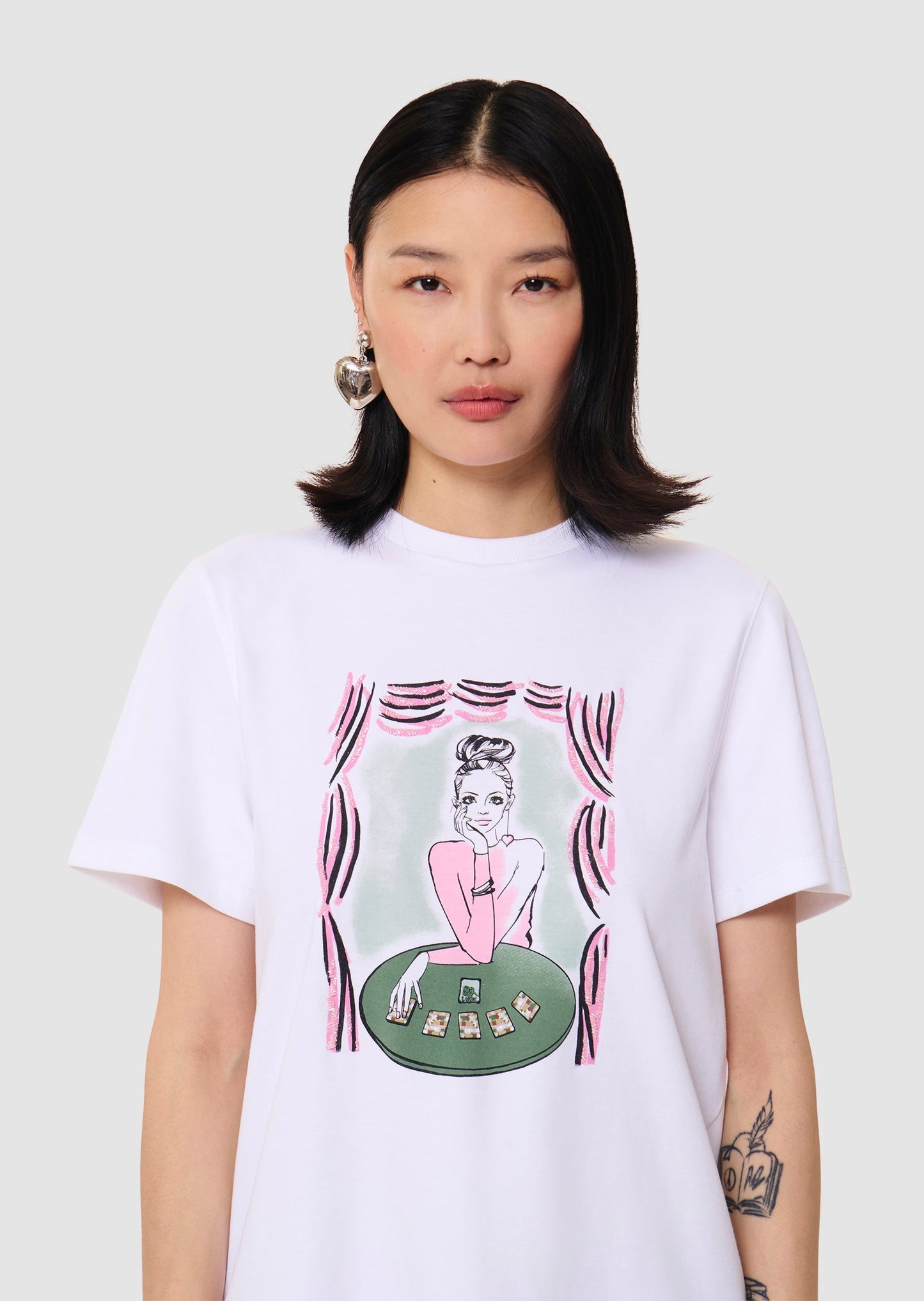 Taraluckylove white jersey t-shirt