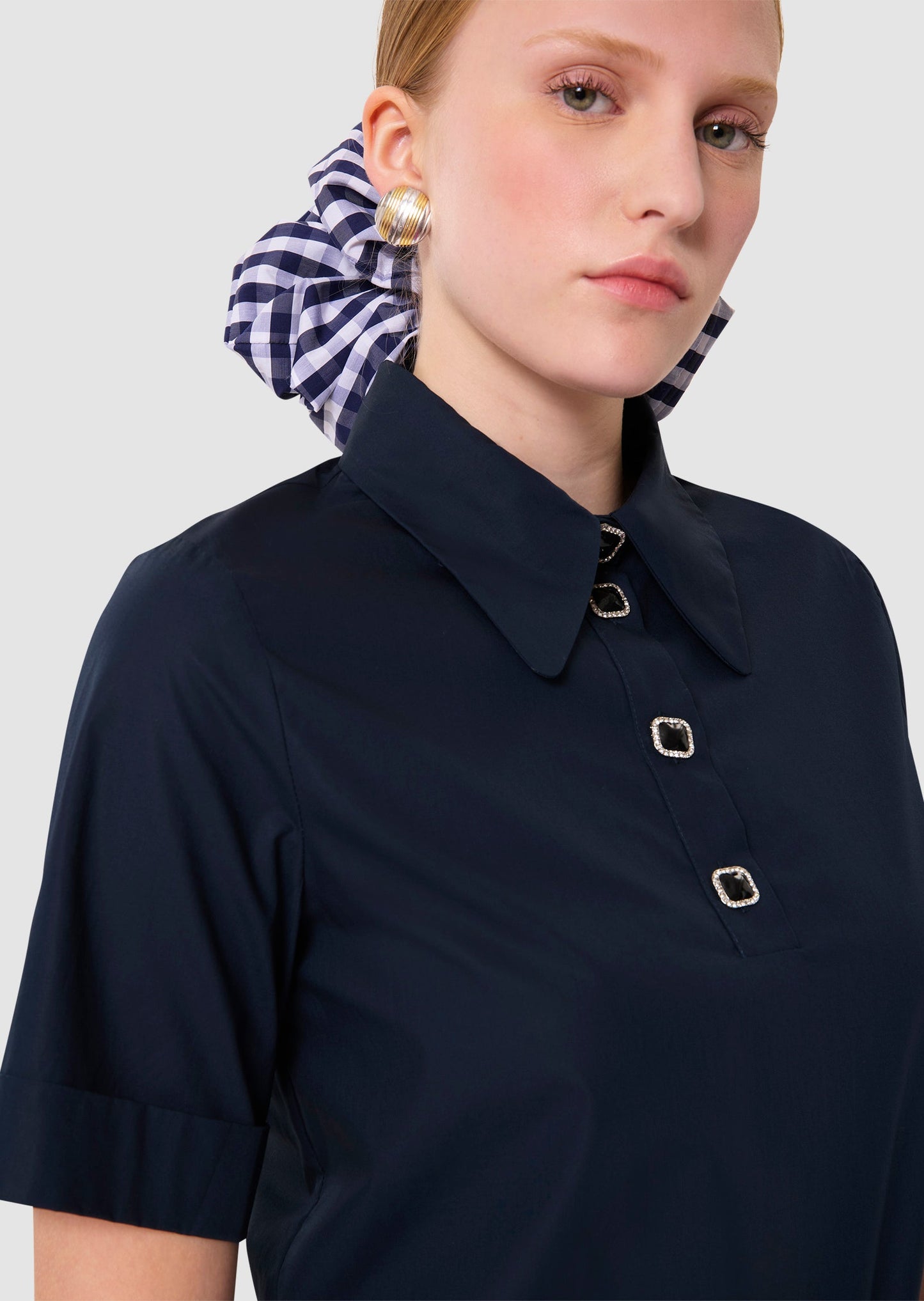 Tonella midnight blue poplin top