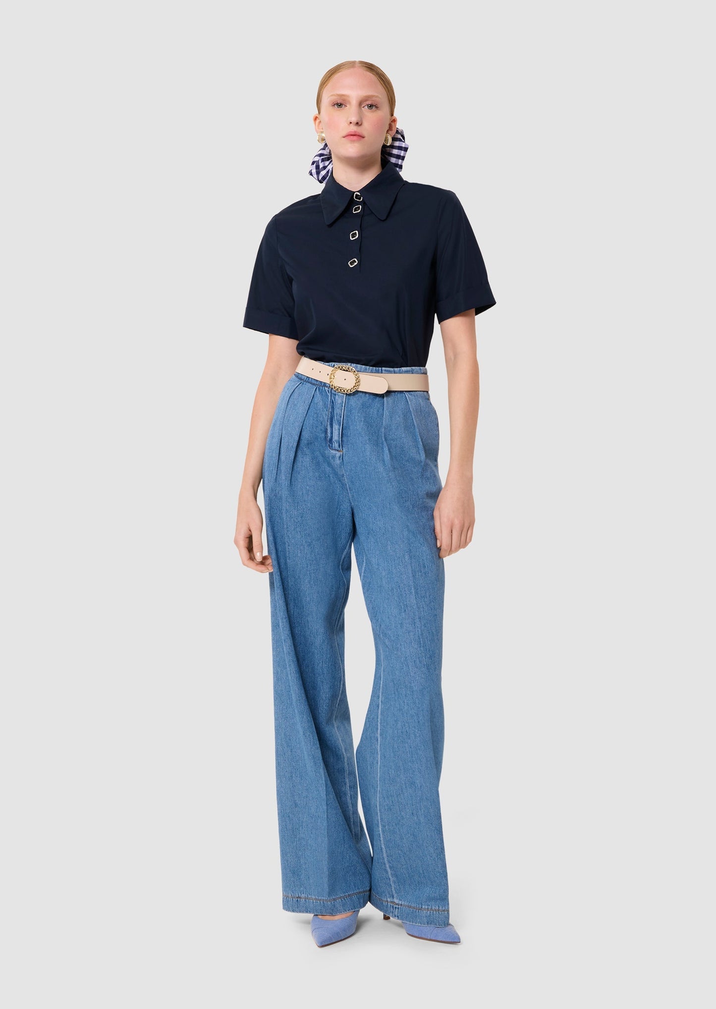 Tonella Navy Blouse
