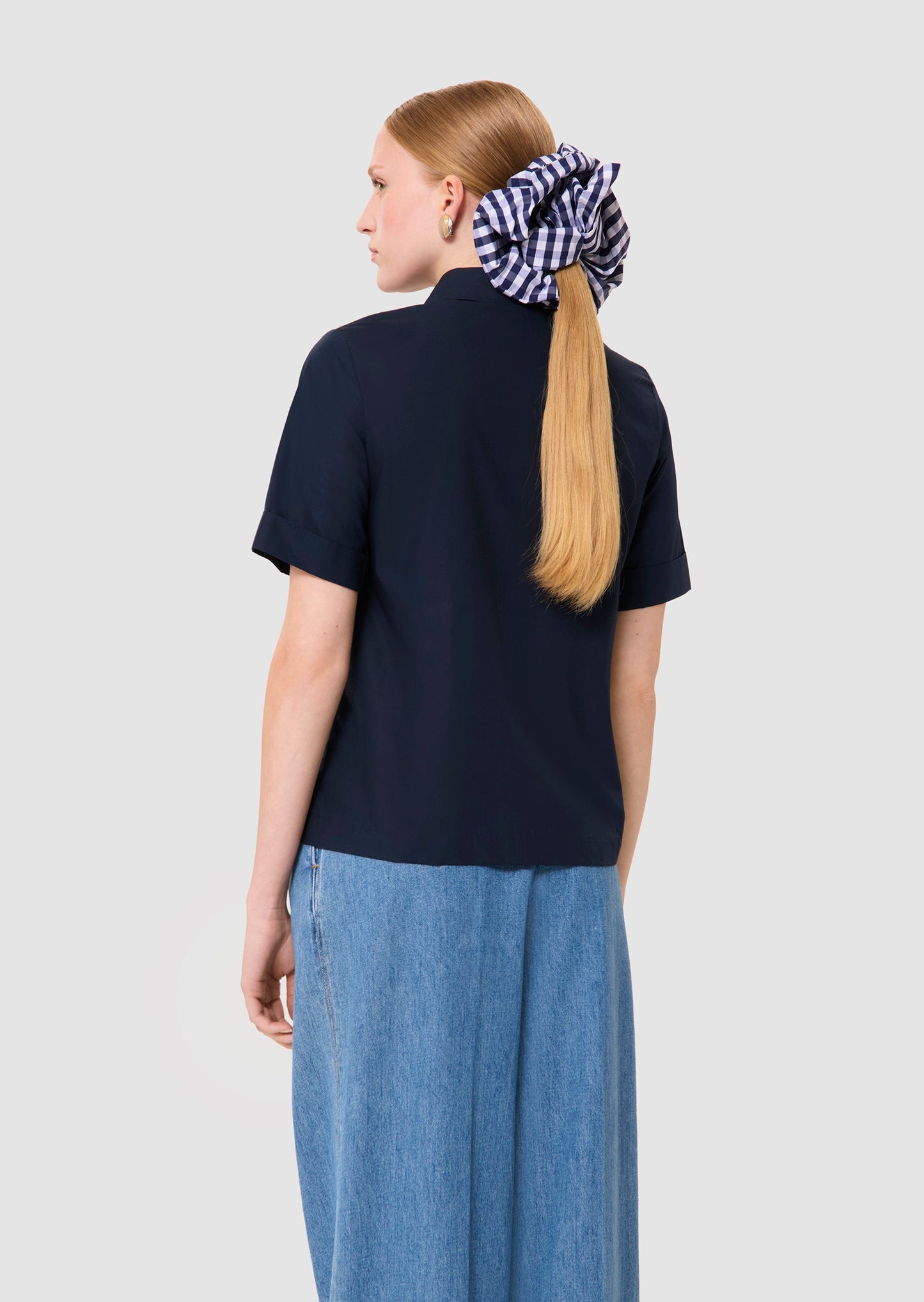 Tonella midnight blue poplin top