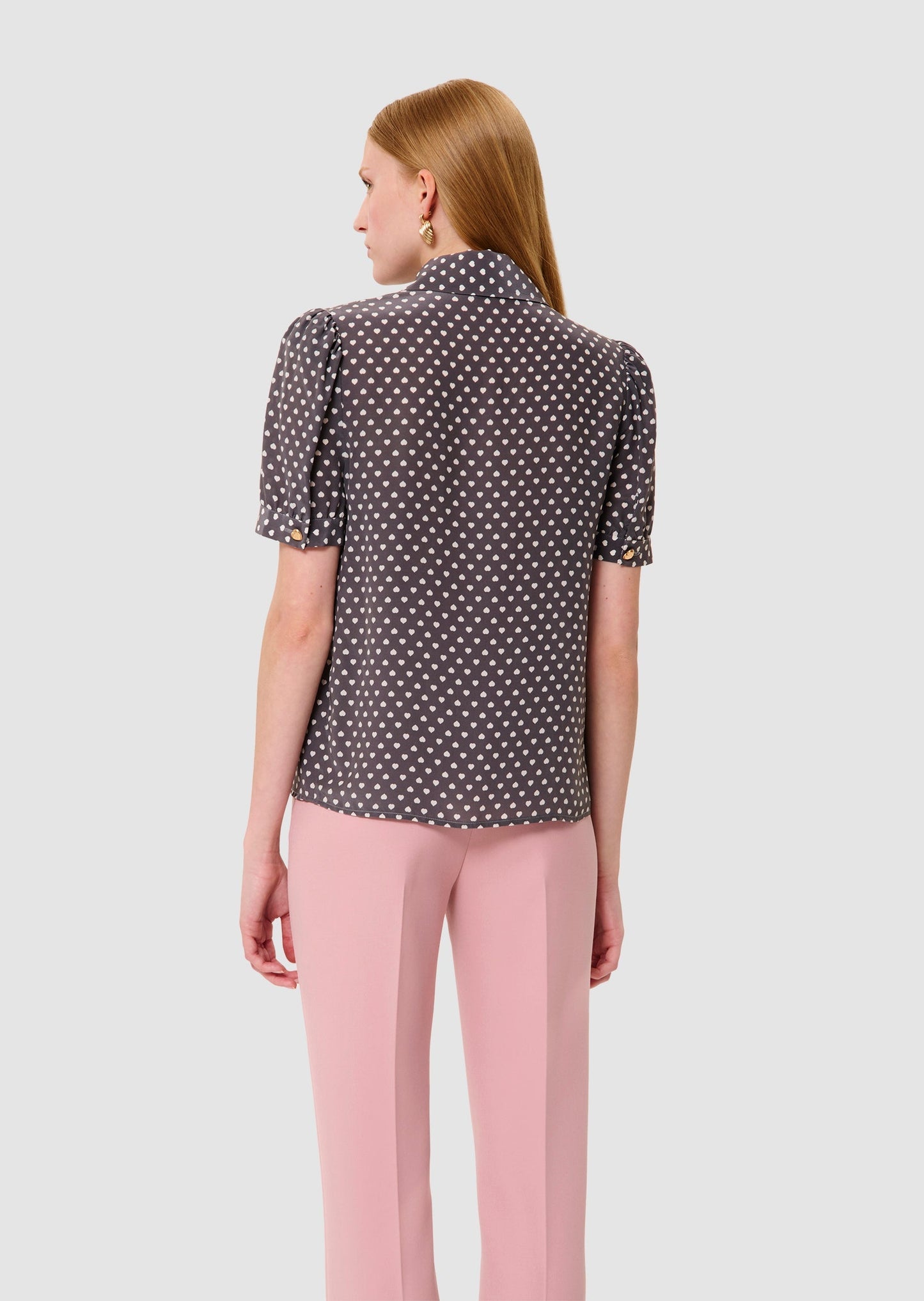 Tonino grey mini hearts print top