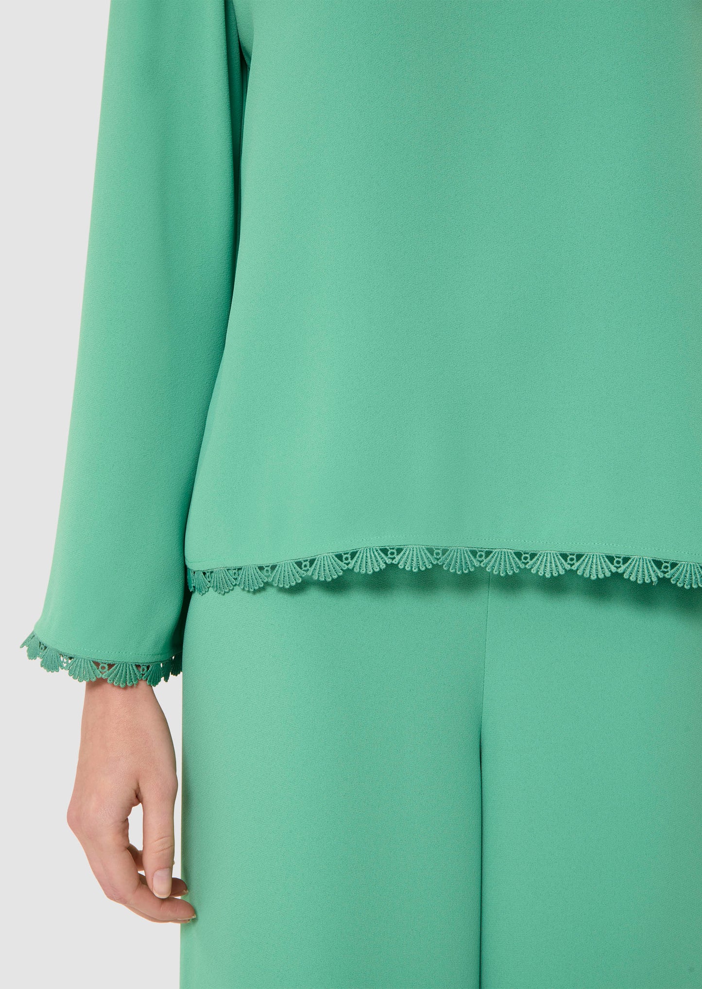 Tazzio green crepe top
