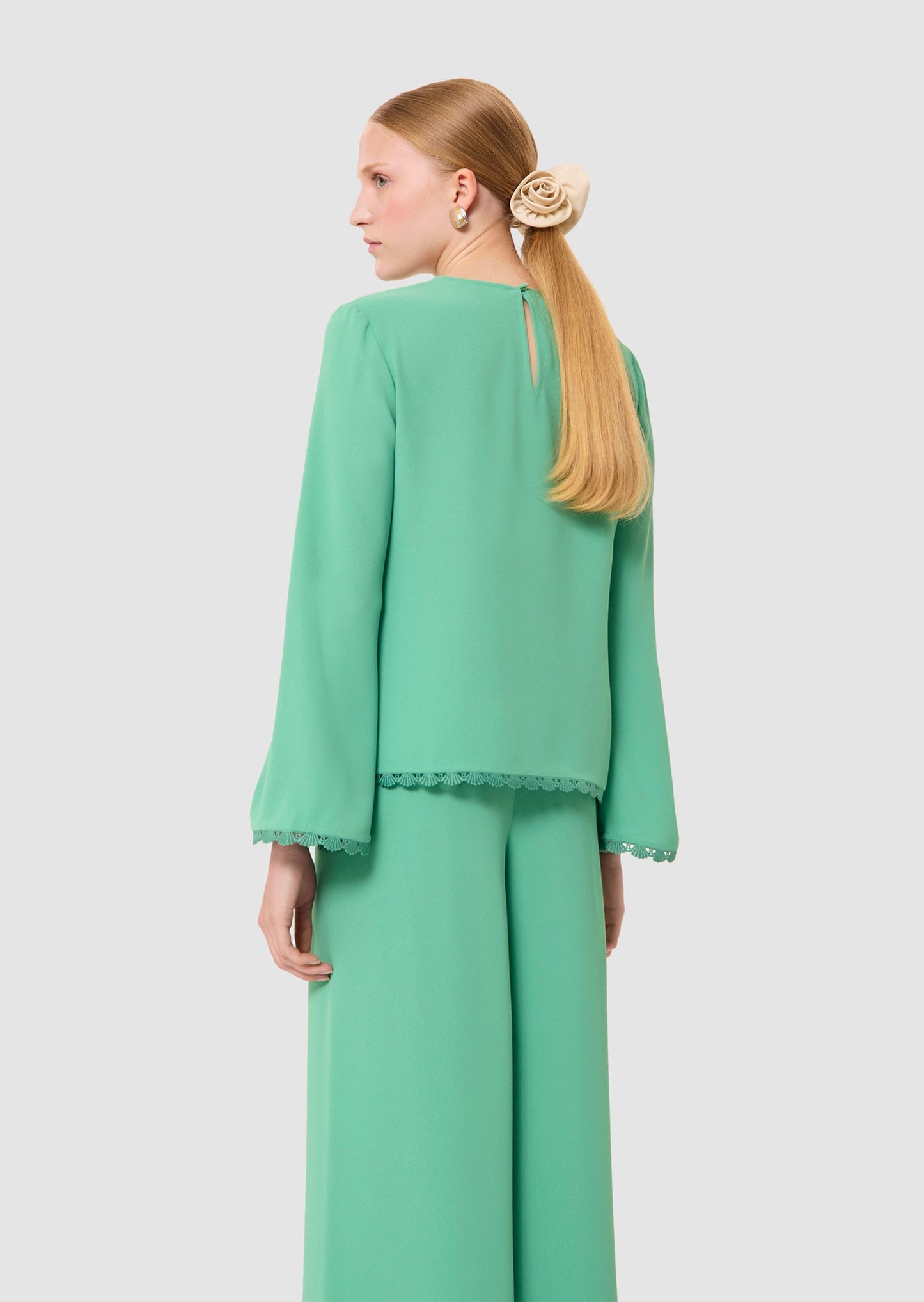 Tazzio green crepe top