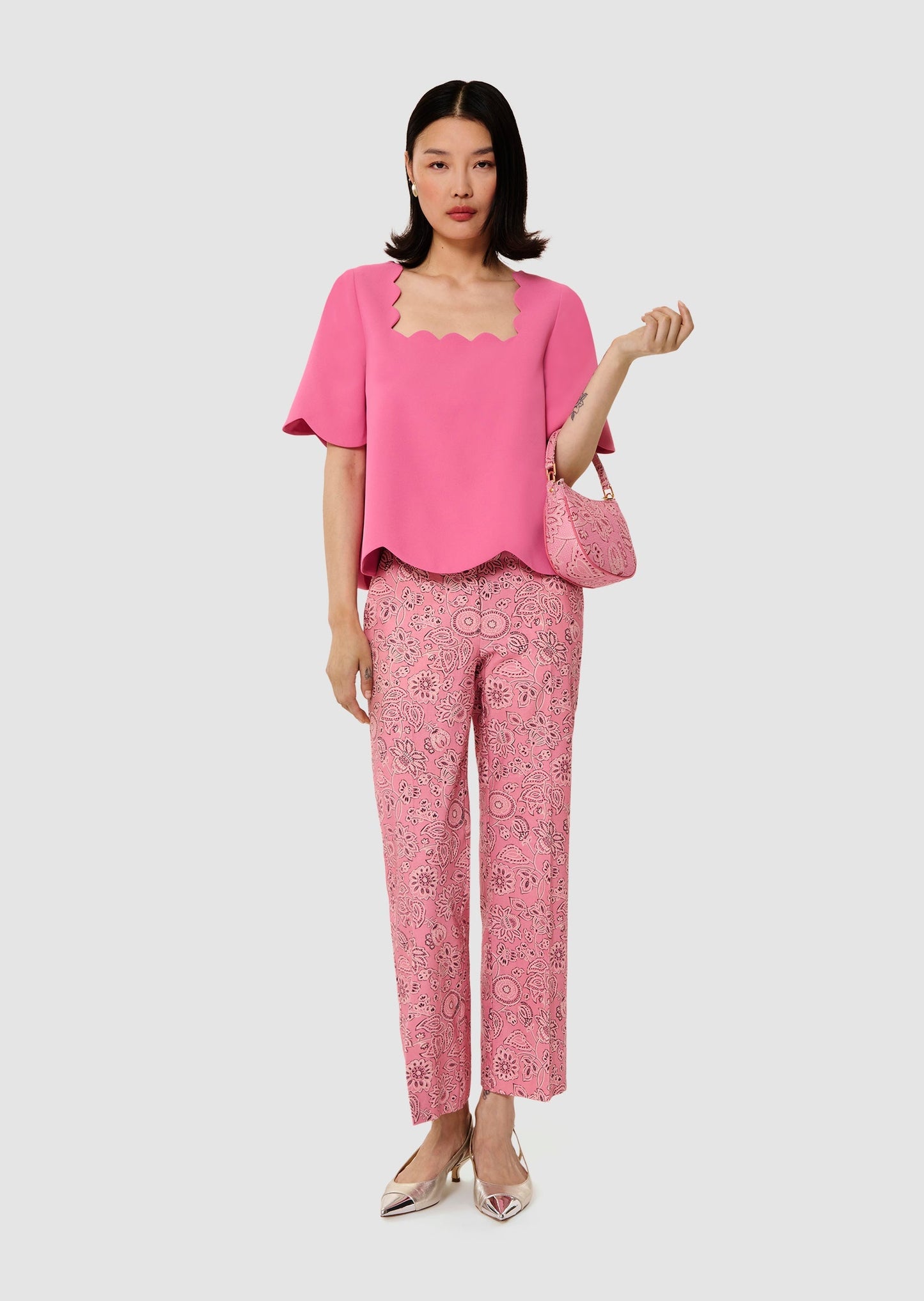 Timothy pink crepe top