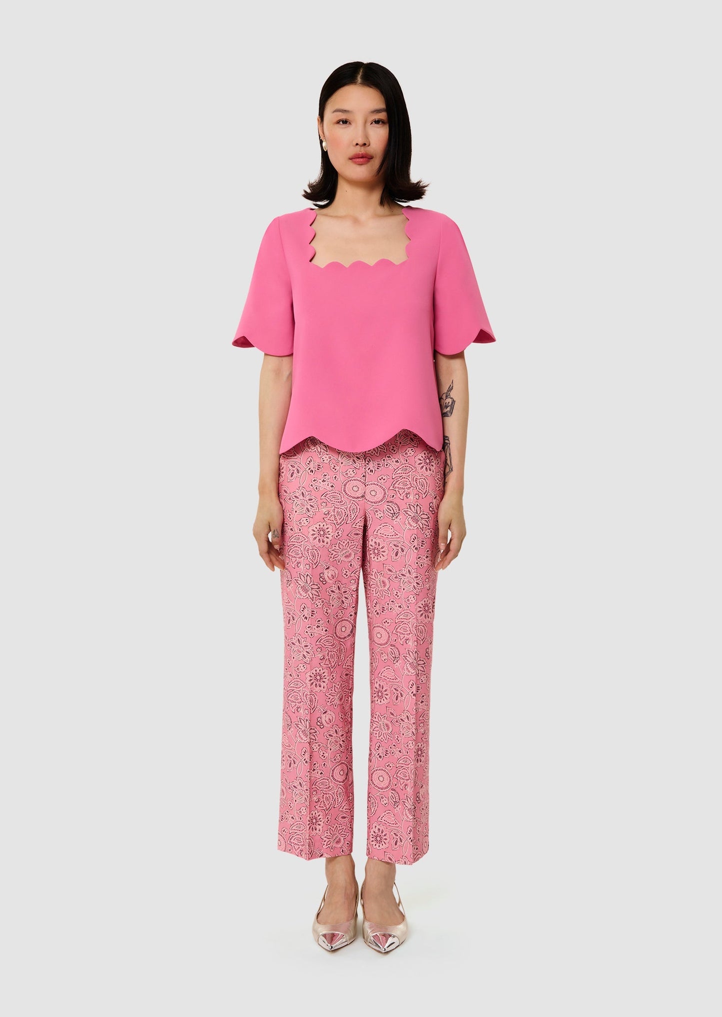 Timothy pink crepe top