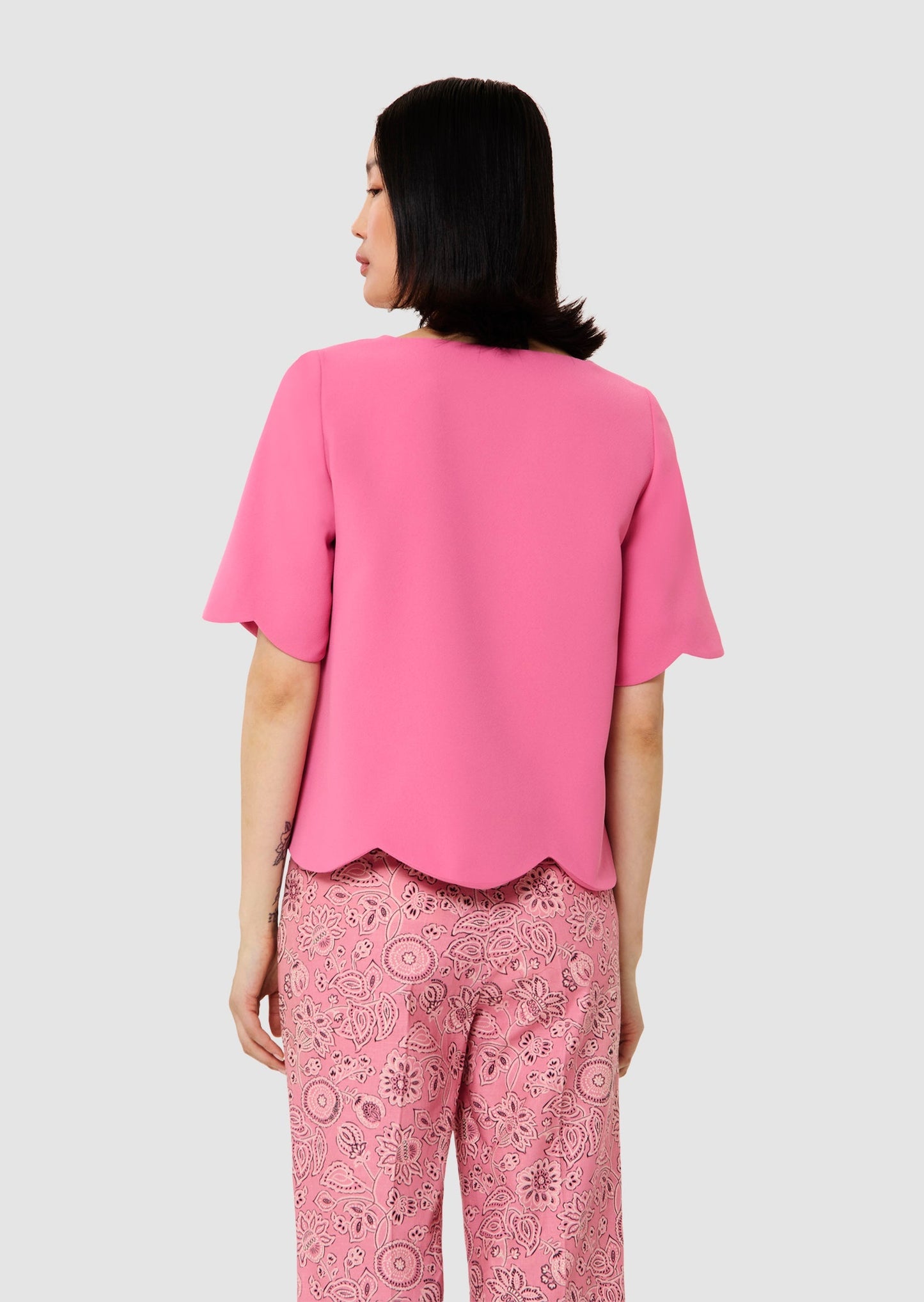 Timothy pink crepe top