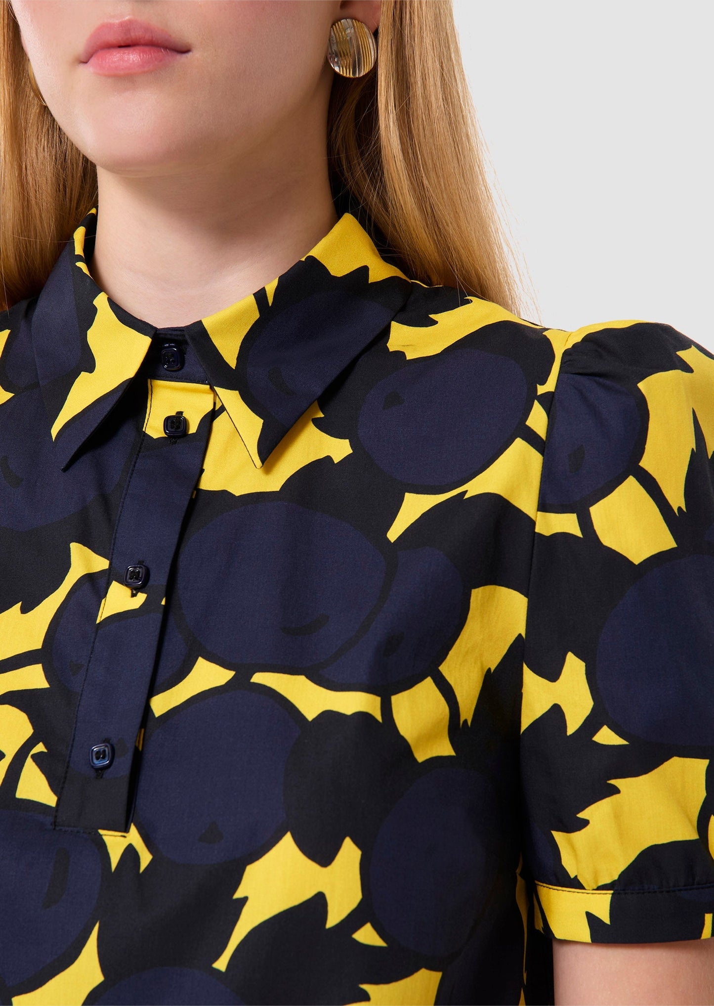Titouan yellow "cherries" print top