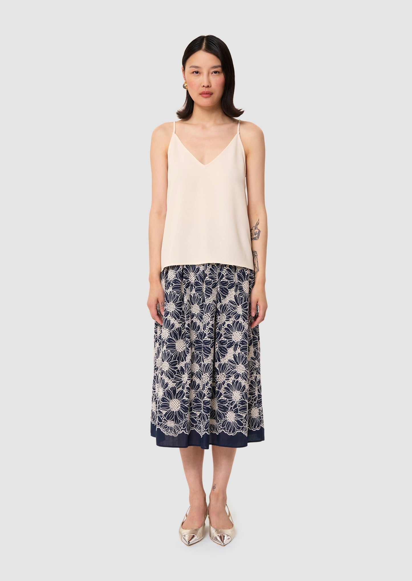 Tamara ecru crepe top