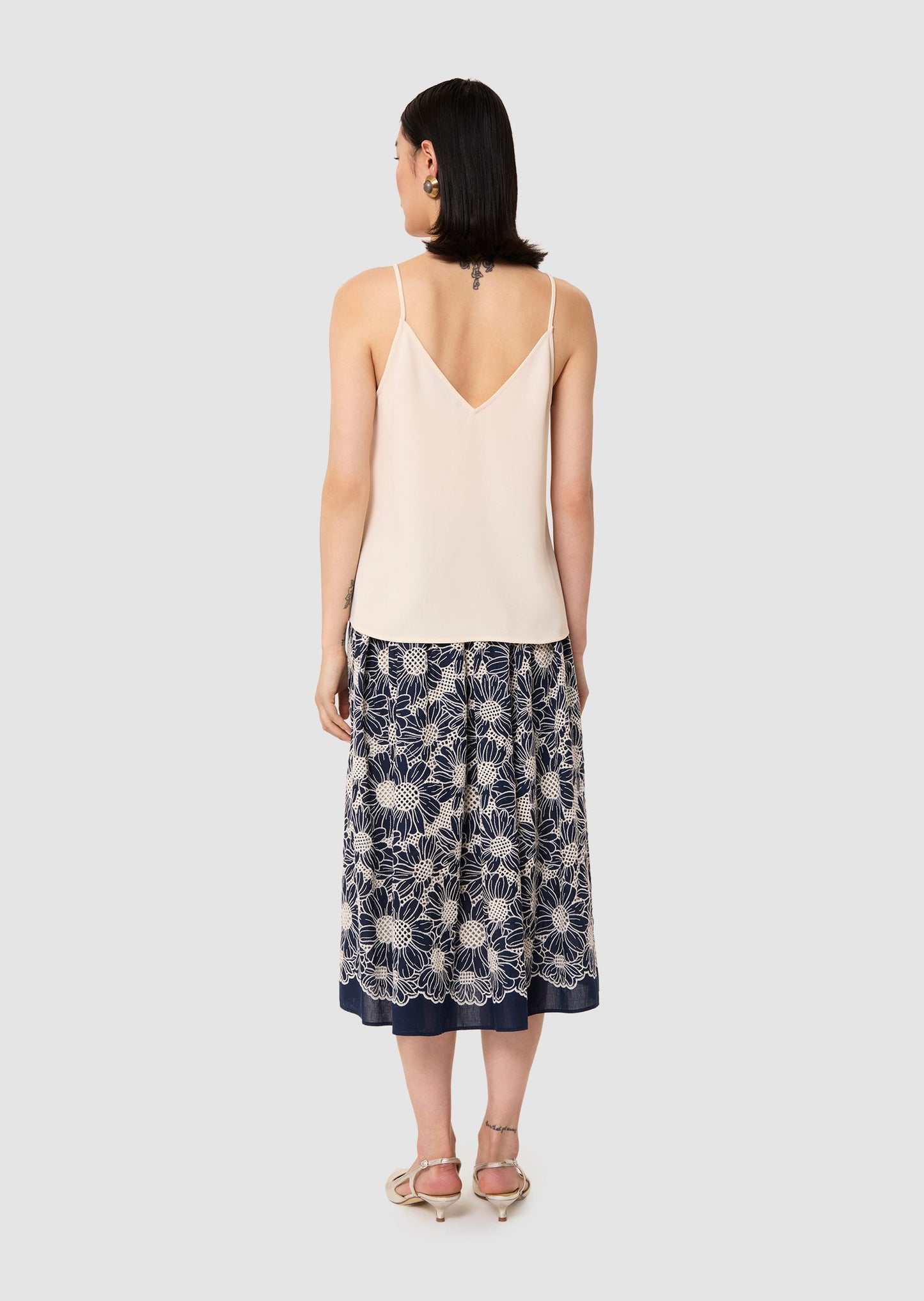 Tamara ecru crepe top
