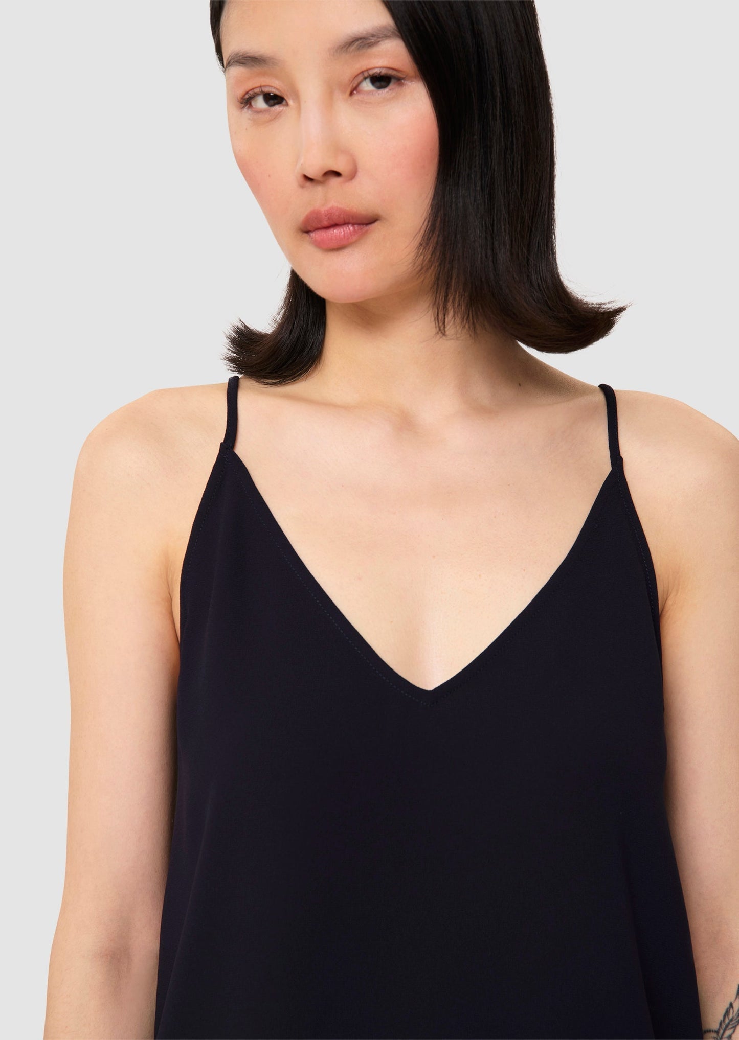 Tamara midnight-blue crepe top