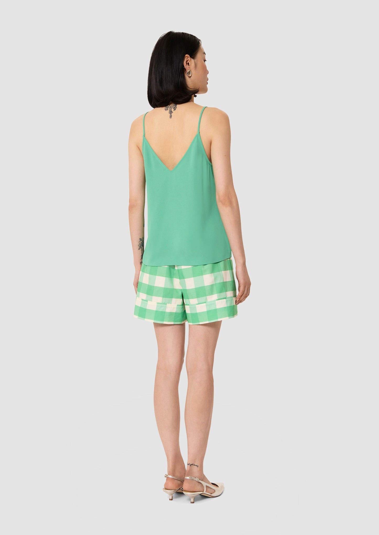 Tamara green crepe top