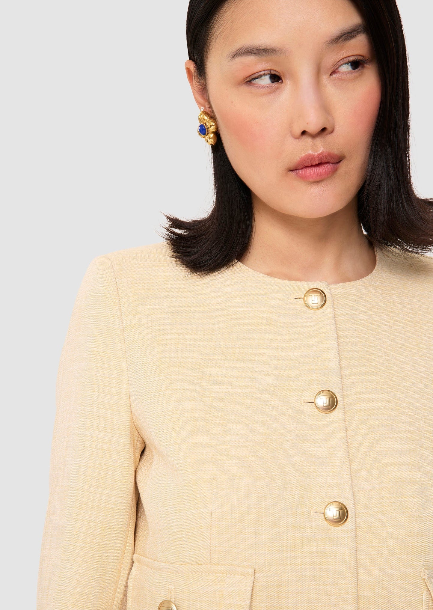 Vinny yellow flammed fabric jacket