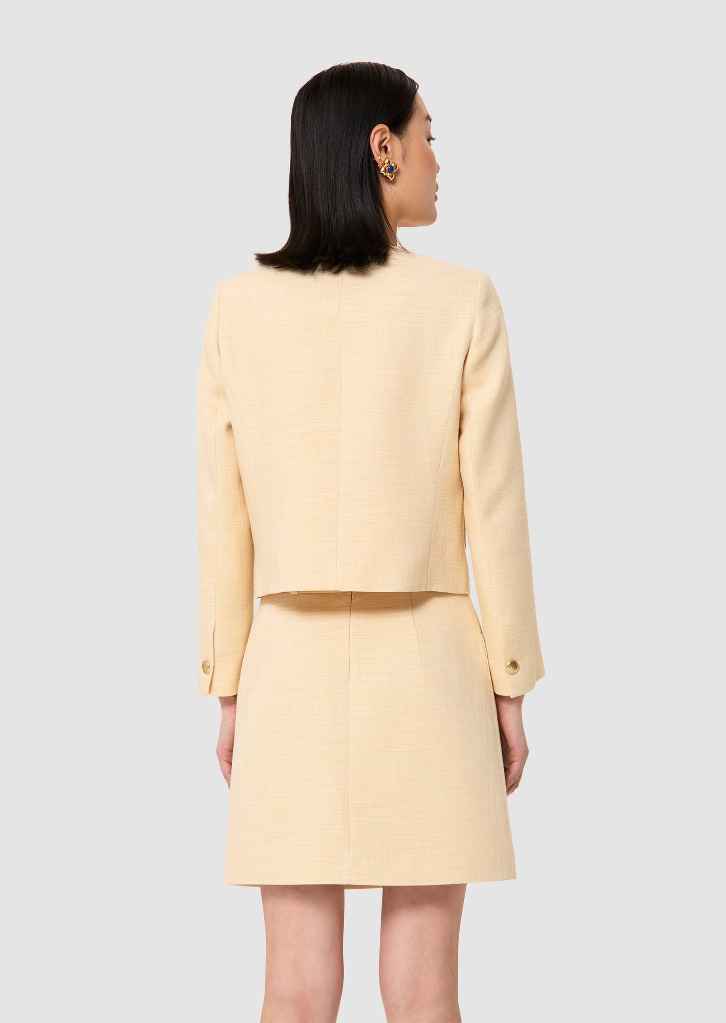 Vinny yellow flammed fabric jacket