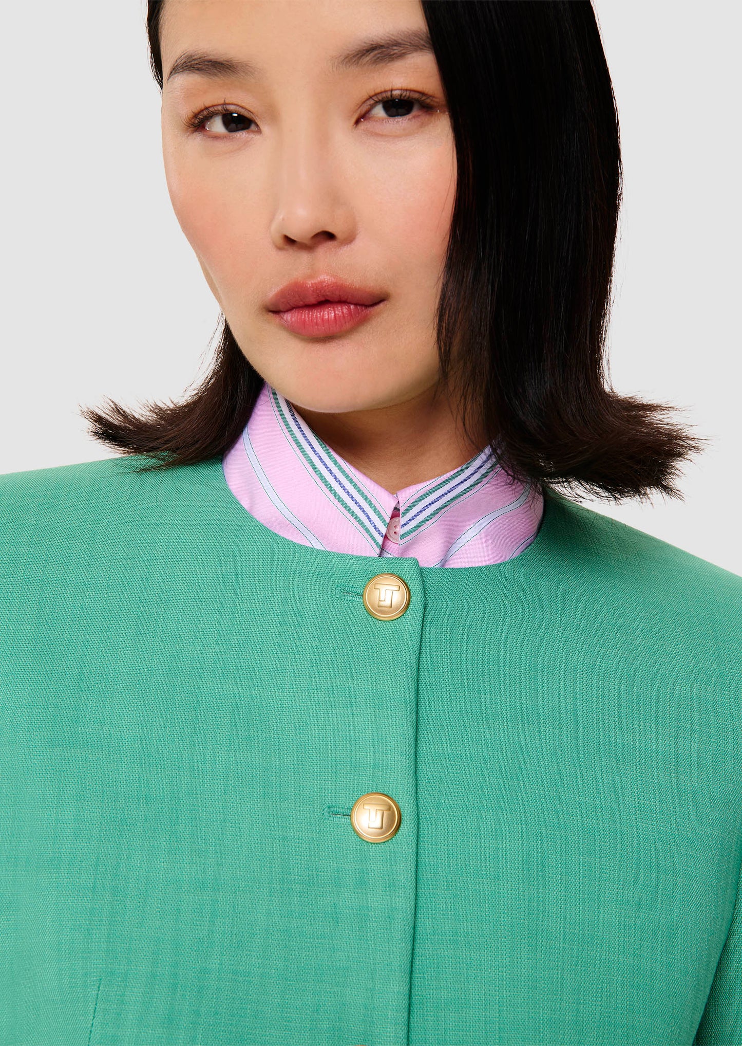 Vinny green flammed fabric jacket