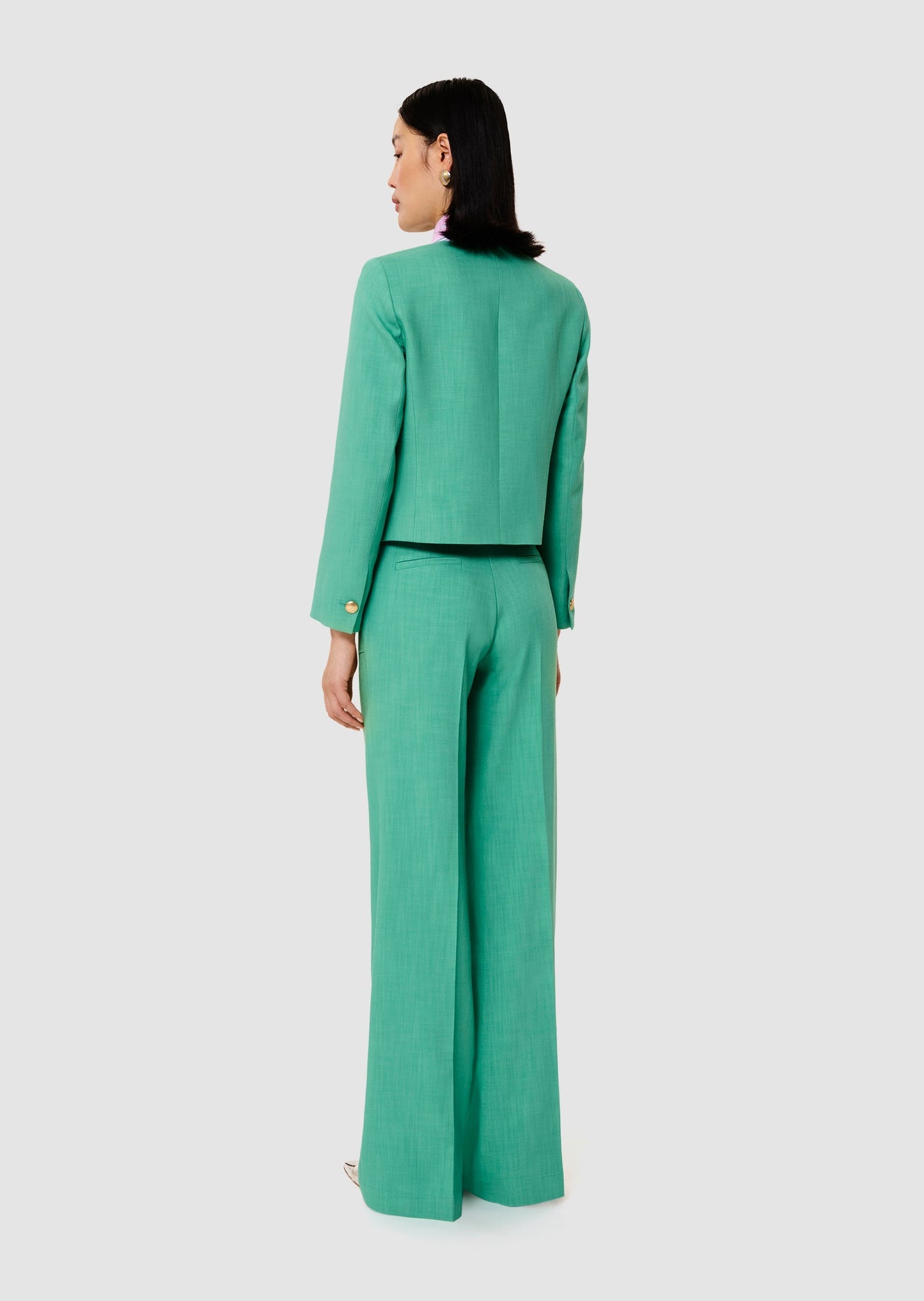 Vinny green flammed fabric jacket